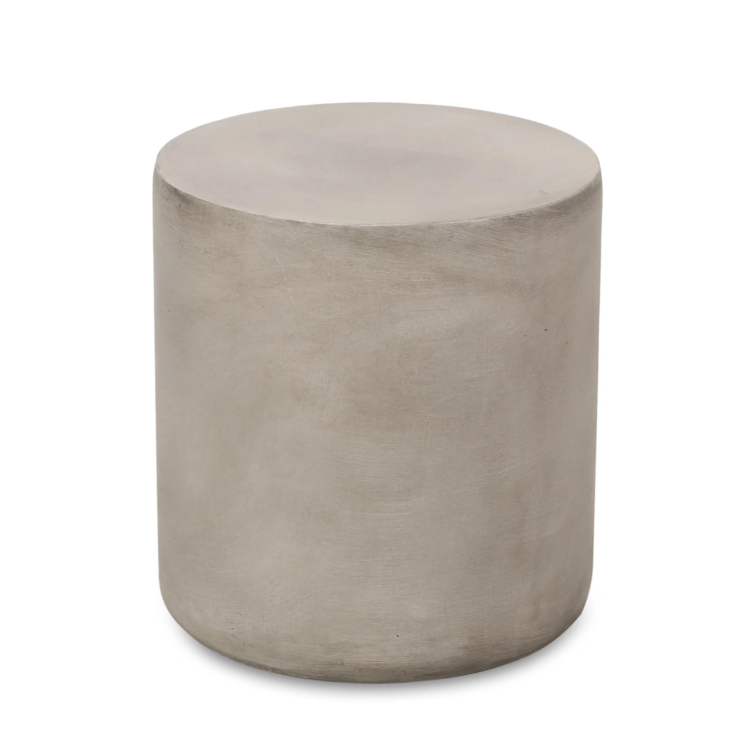 Outdoor Lightweight Concrete Side Table, Light Gray - Image 6