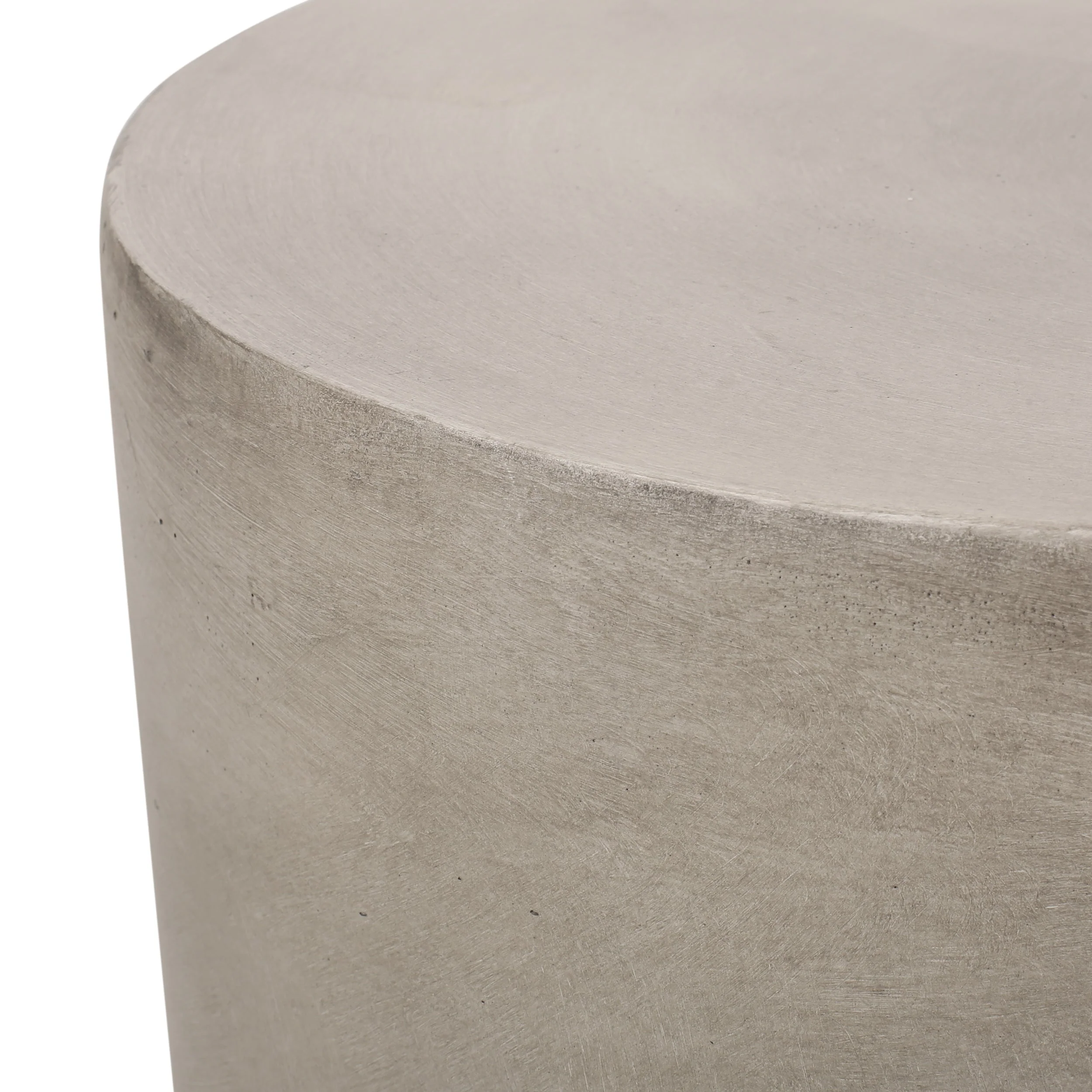 Outdoor Lightweight Concrete Side Table, Light Gray - Image 9