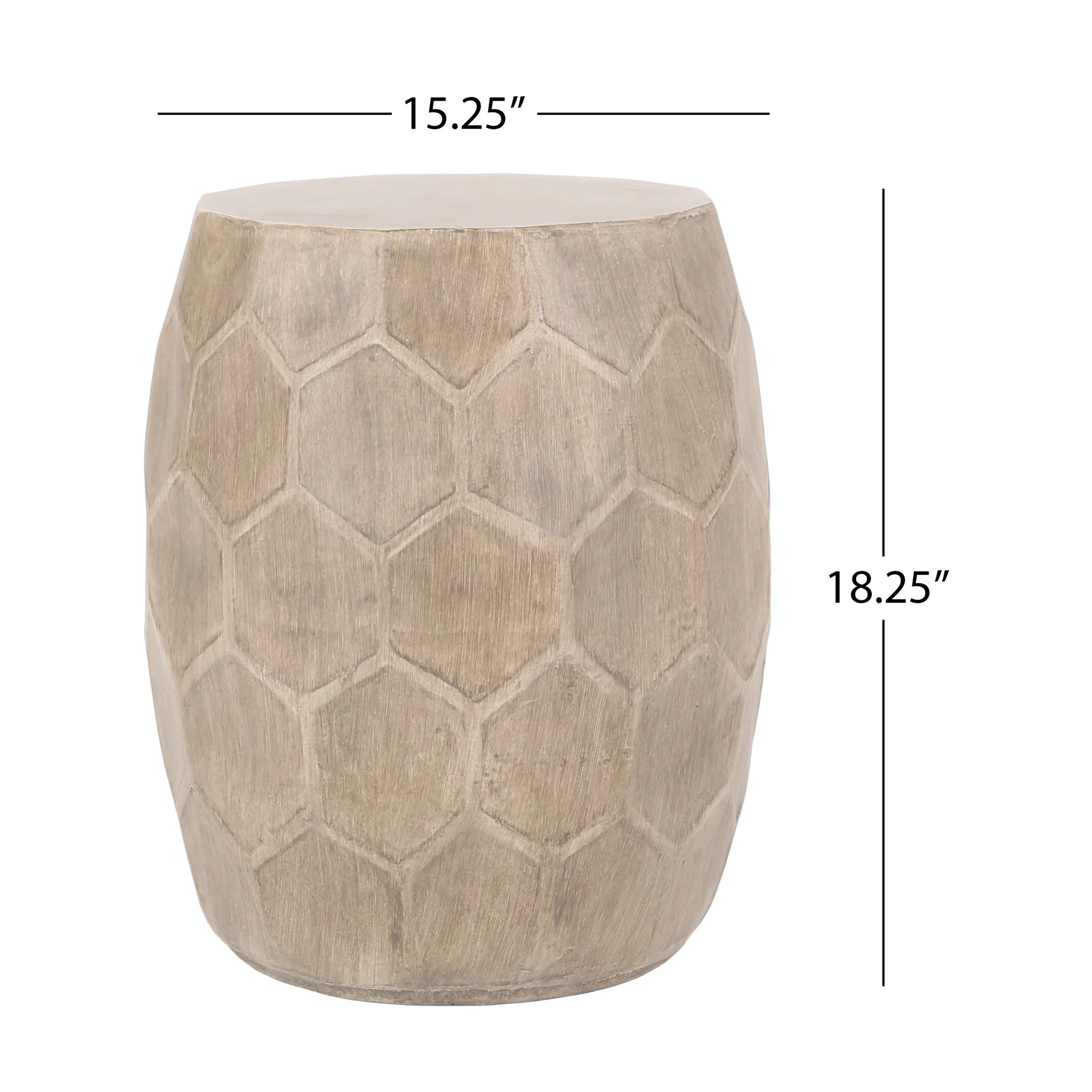 Outdoor Lightweight Concrete Side Table - Natural - Image 4