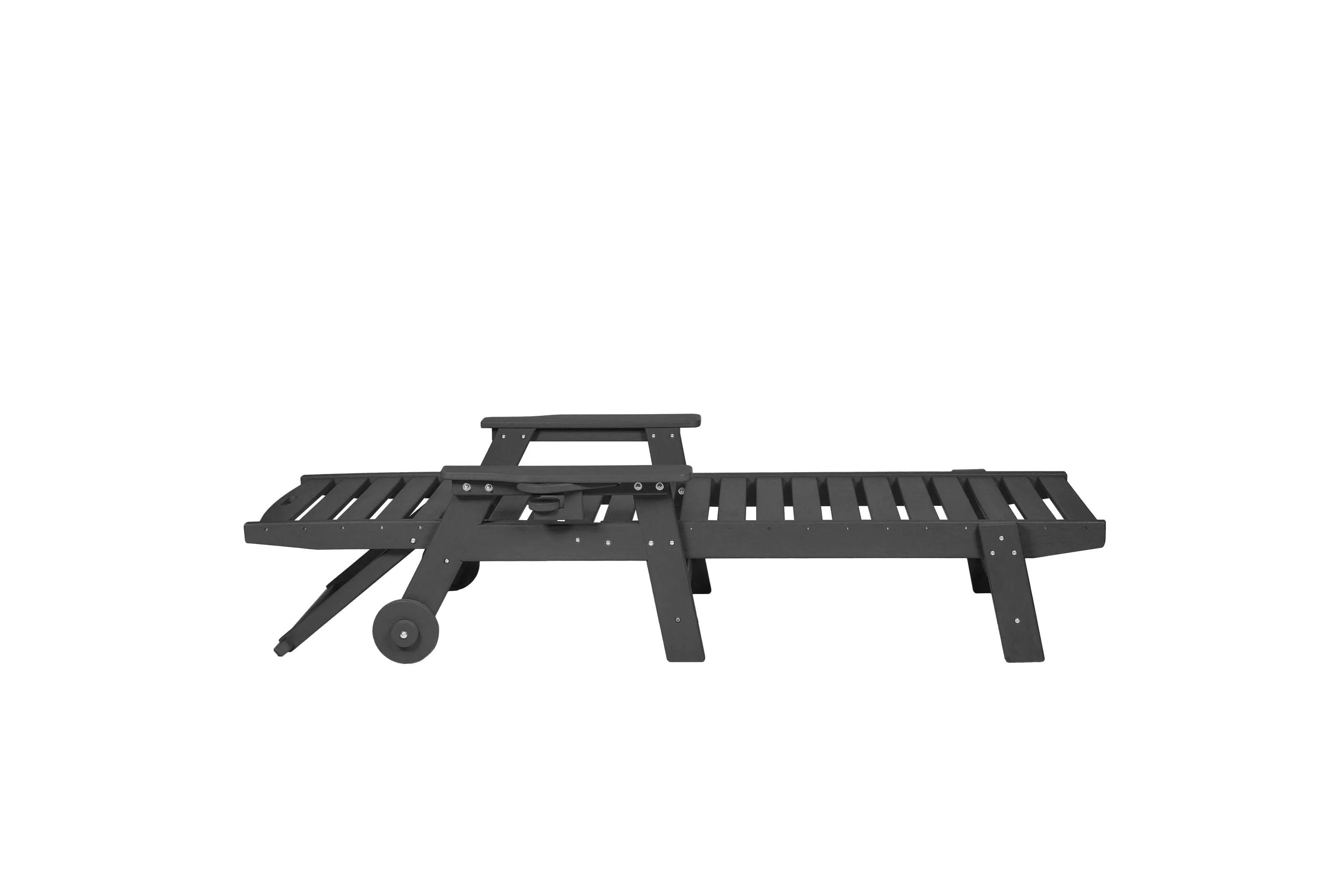 Outdoor Lounge Chair with Wood Texture and Adjustable Backrest - Image 7