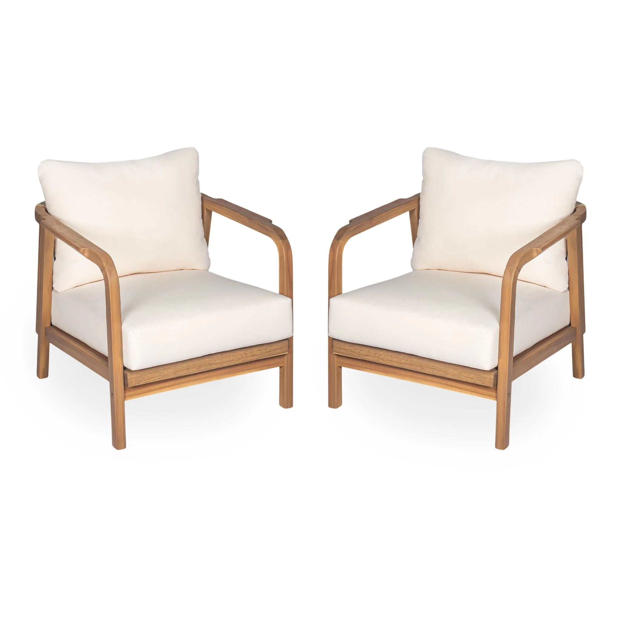 Outdoor Lounge Chair With Woven Backrest, Solid Wood Frame, Comfortable Cushions - Image 4