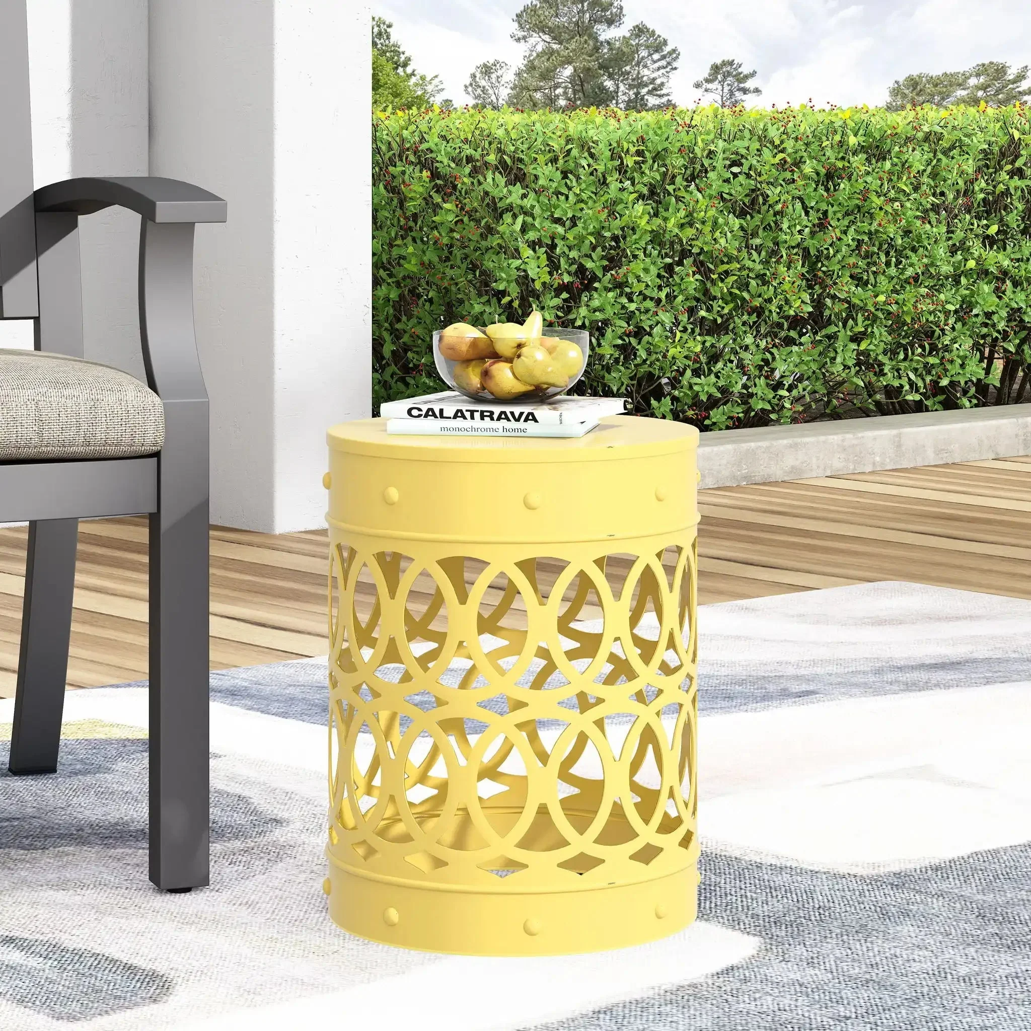 Outdoor Metal Large End Table, Modern Design - Image 10