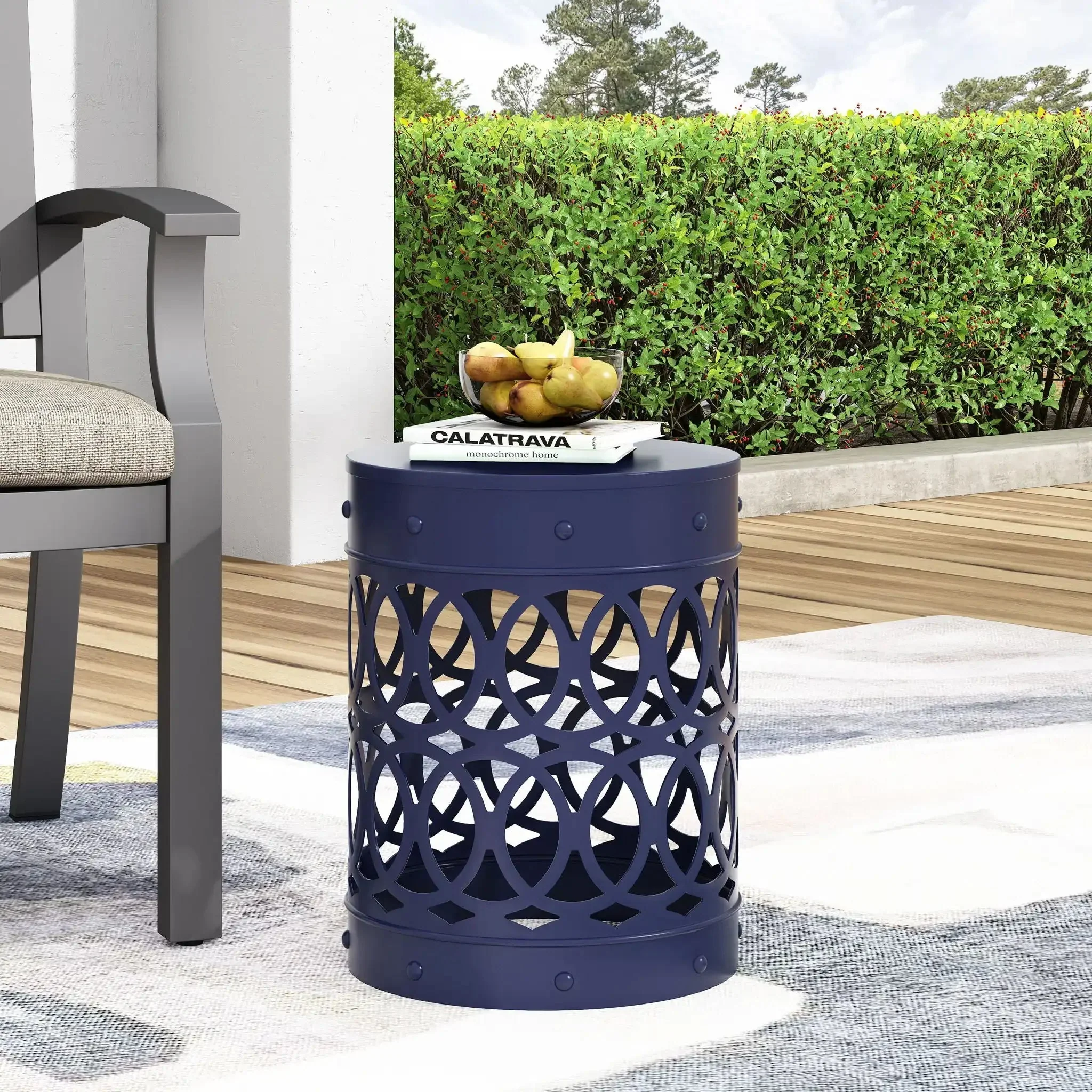 Outdoor Metal Large End Table, Modern Design - Image 12