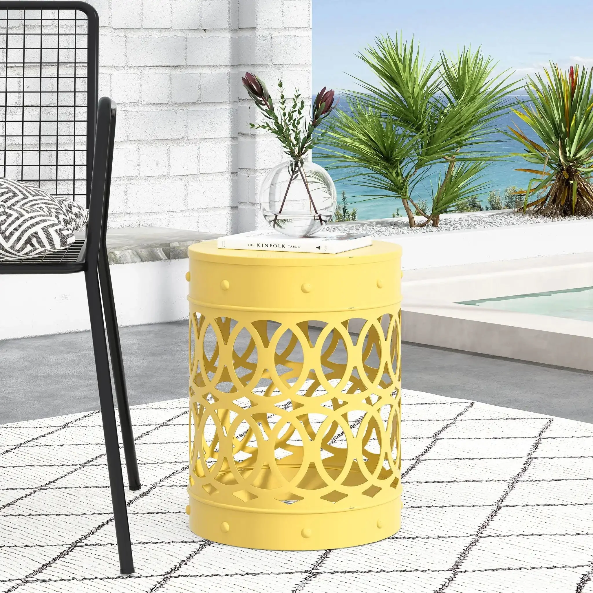 Outdoor Metal Large End Table, Modern Design - Image 14