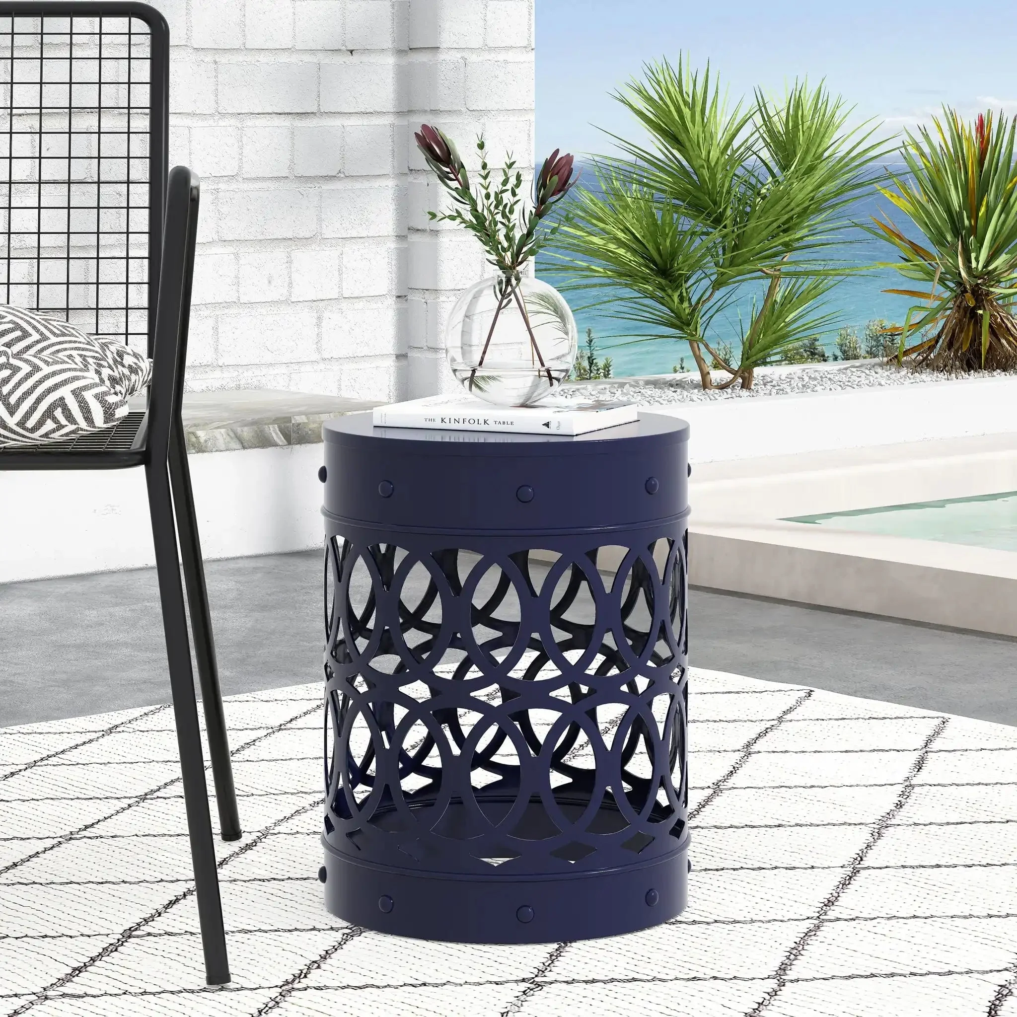 Outdoor Metal Large End Table, Modern Design - Image 15
