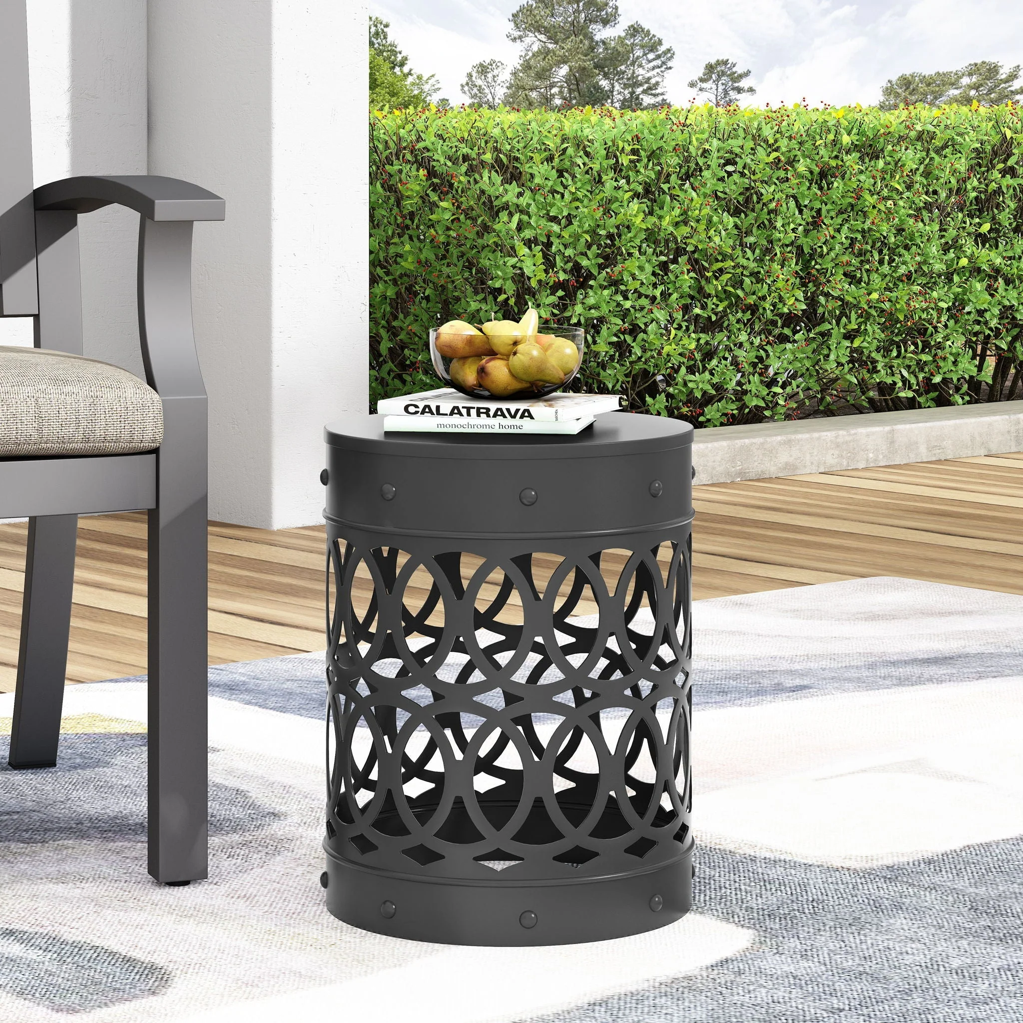 Outdoor Metal Large End Table, Modern Design - Image 17