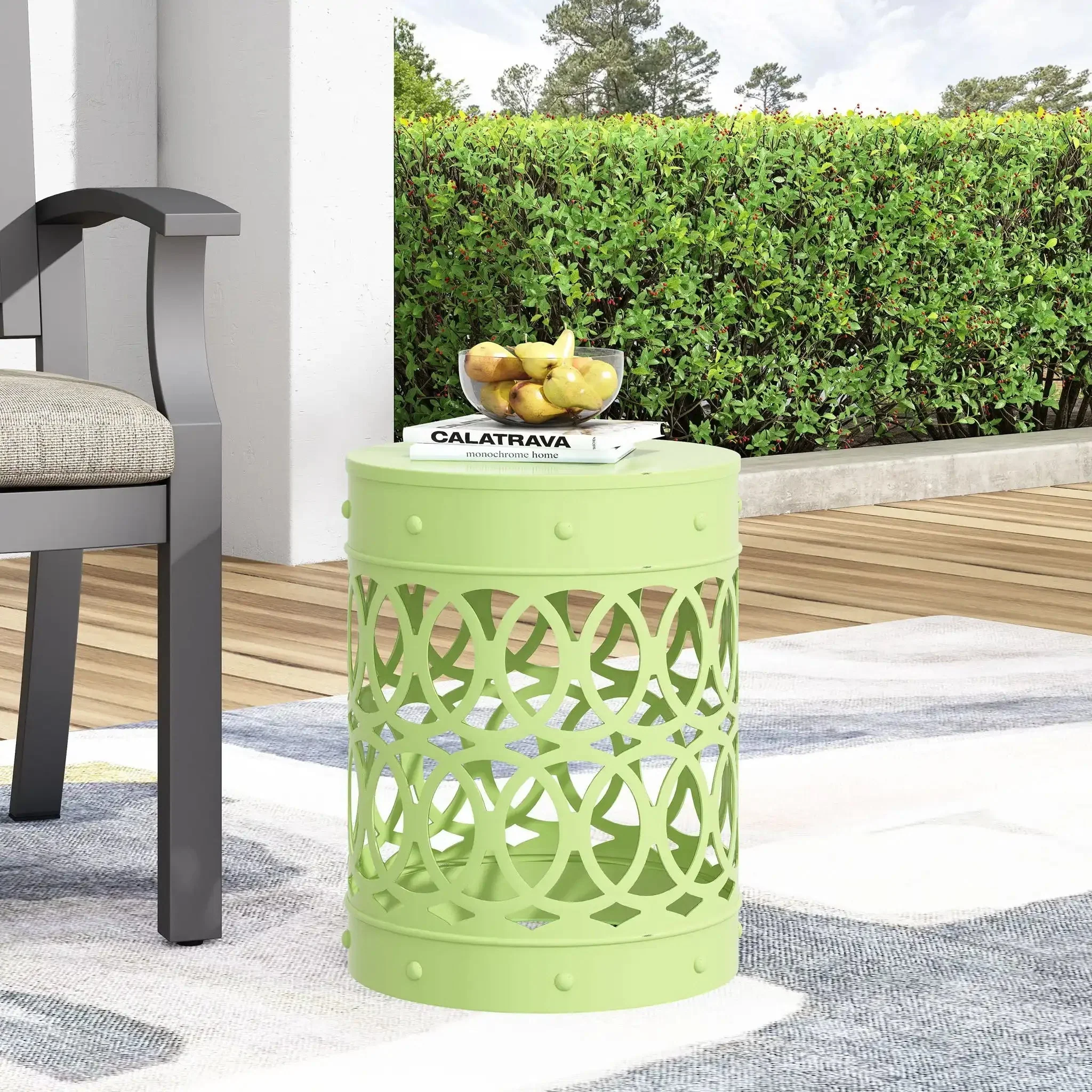 Outdoor Metal Large End Table, Modern Design - Image 19