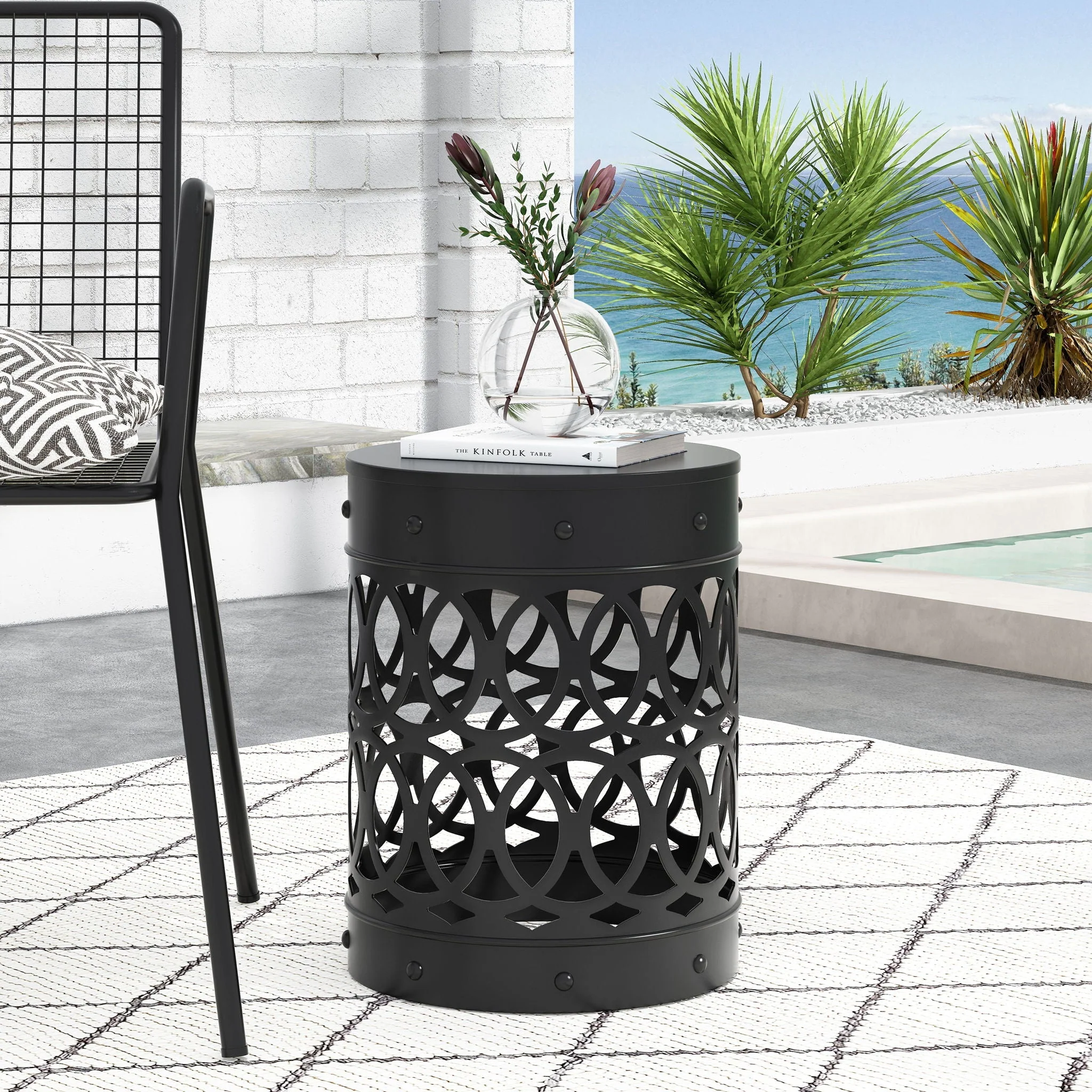 Outdoor Metal Large End Table, Modern Design - Image 20