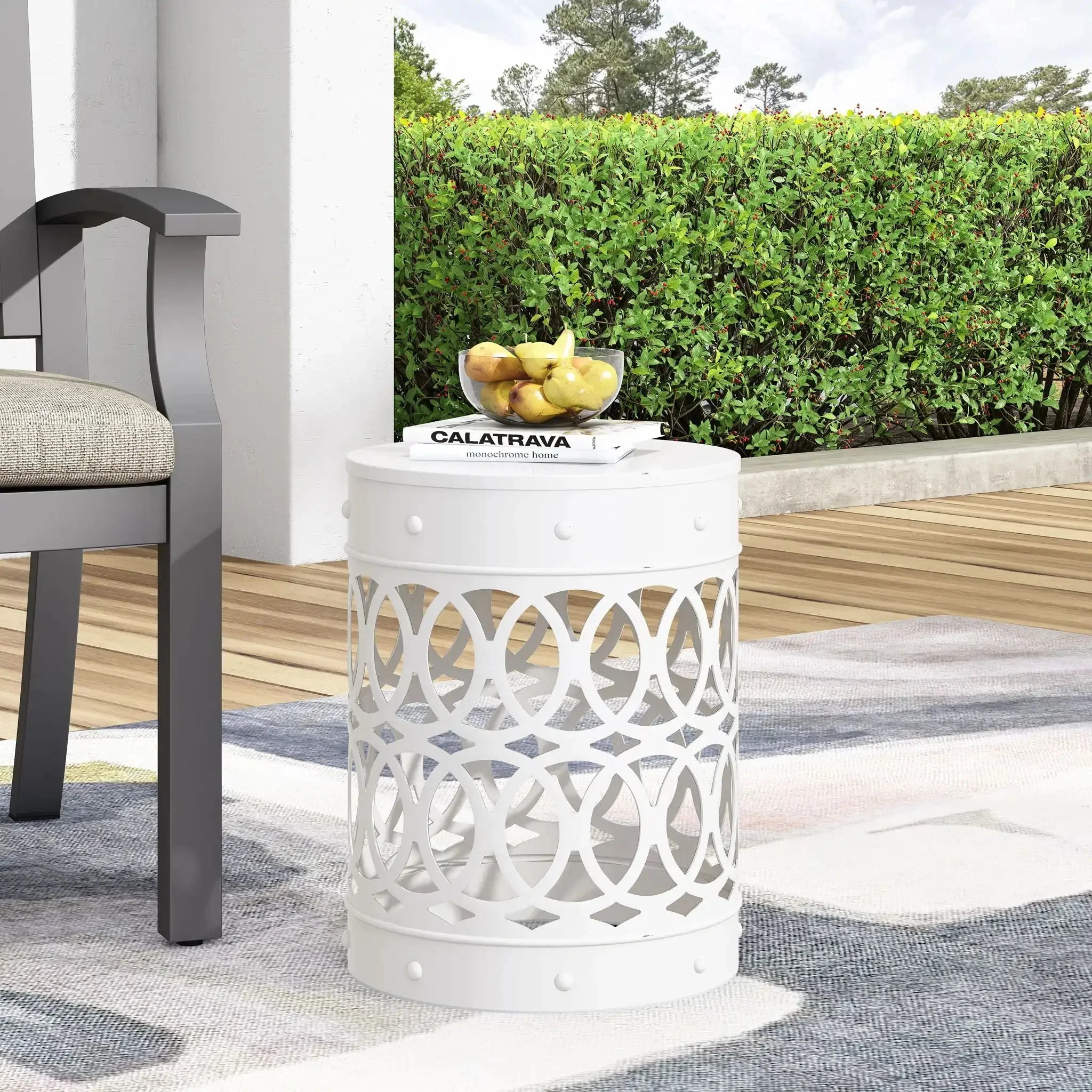 Outdoor Metal Large End Table, Modern Design - Image 7