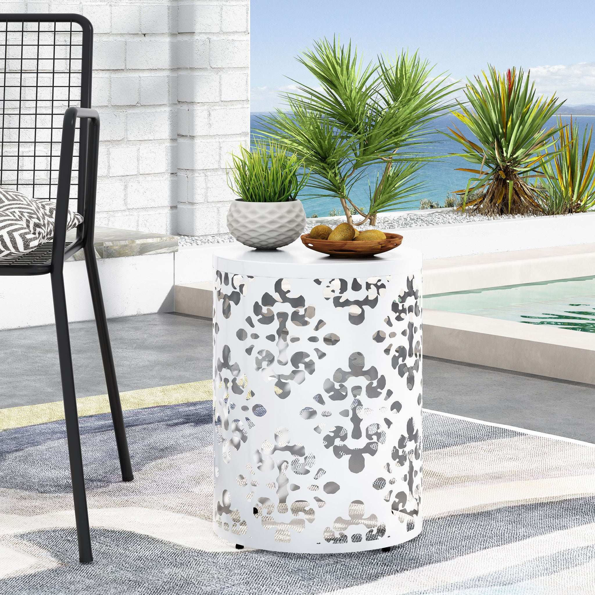 Outdoor Metal Modern Design End Table - Image 10
