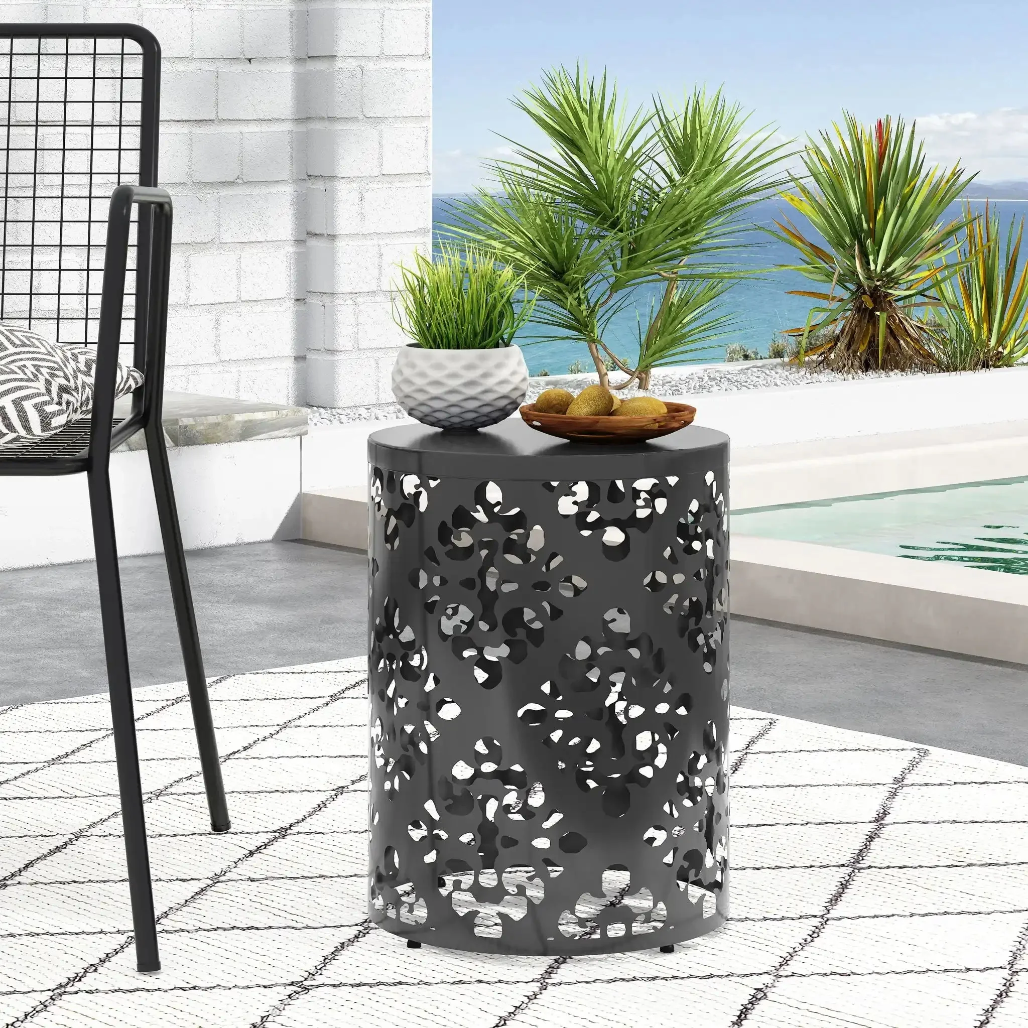Outdoor Metal Modern Design End Table - Image 11
