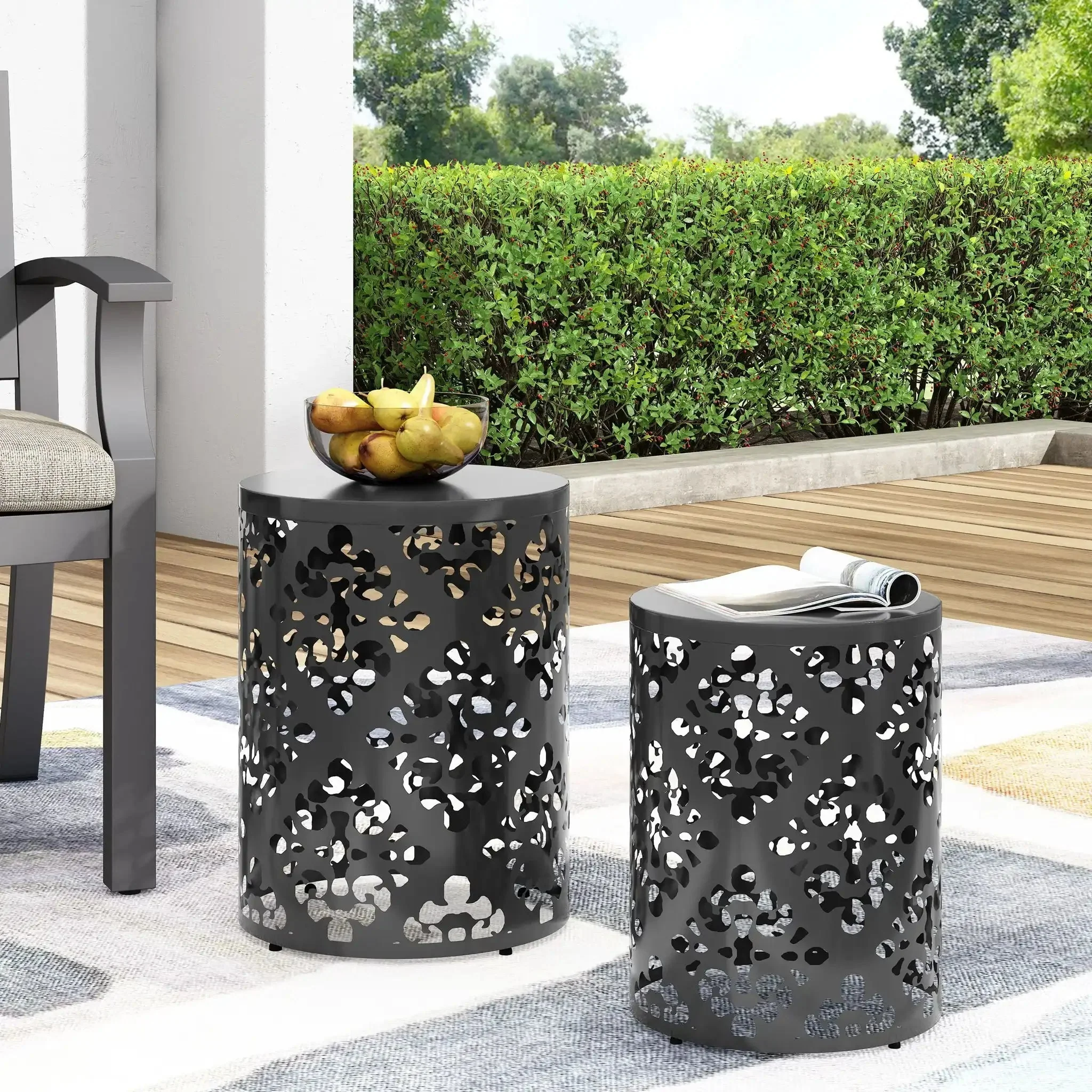 Outdoor Metal Modern Design End Table - Image 16