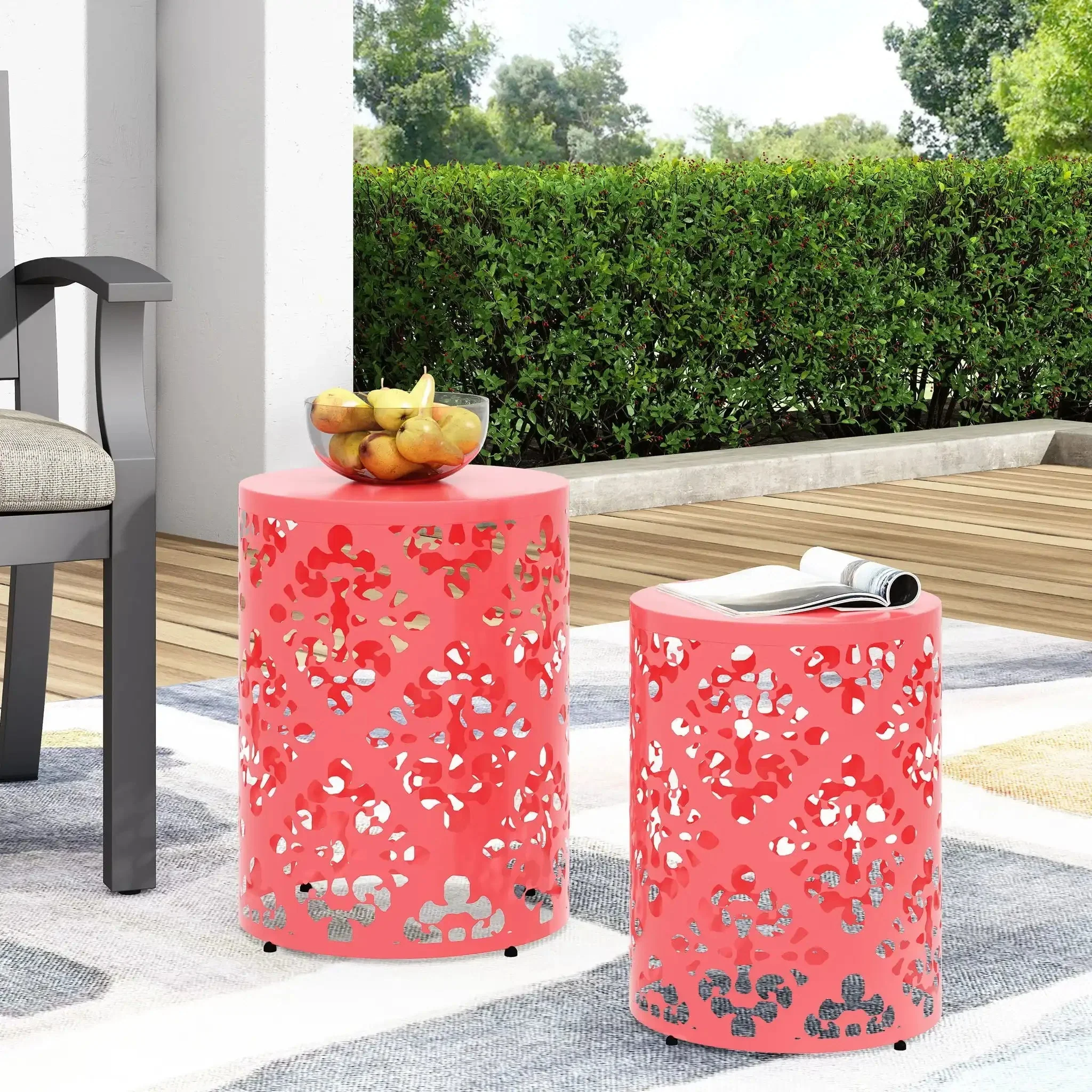 Outdoor Metal Modern Design End Table - Image 17