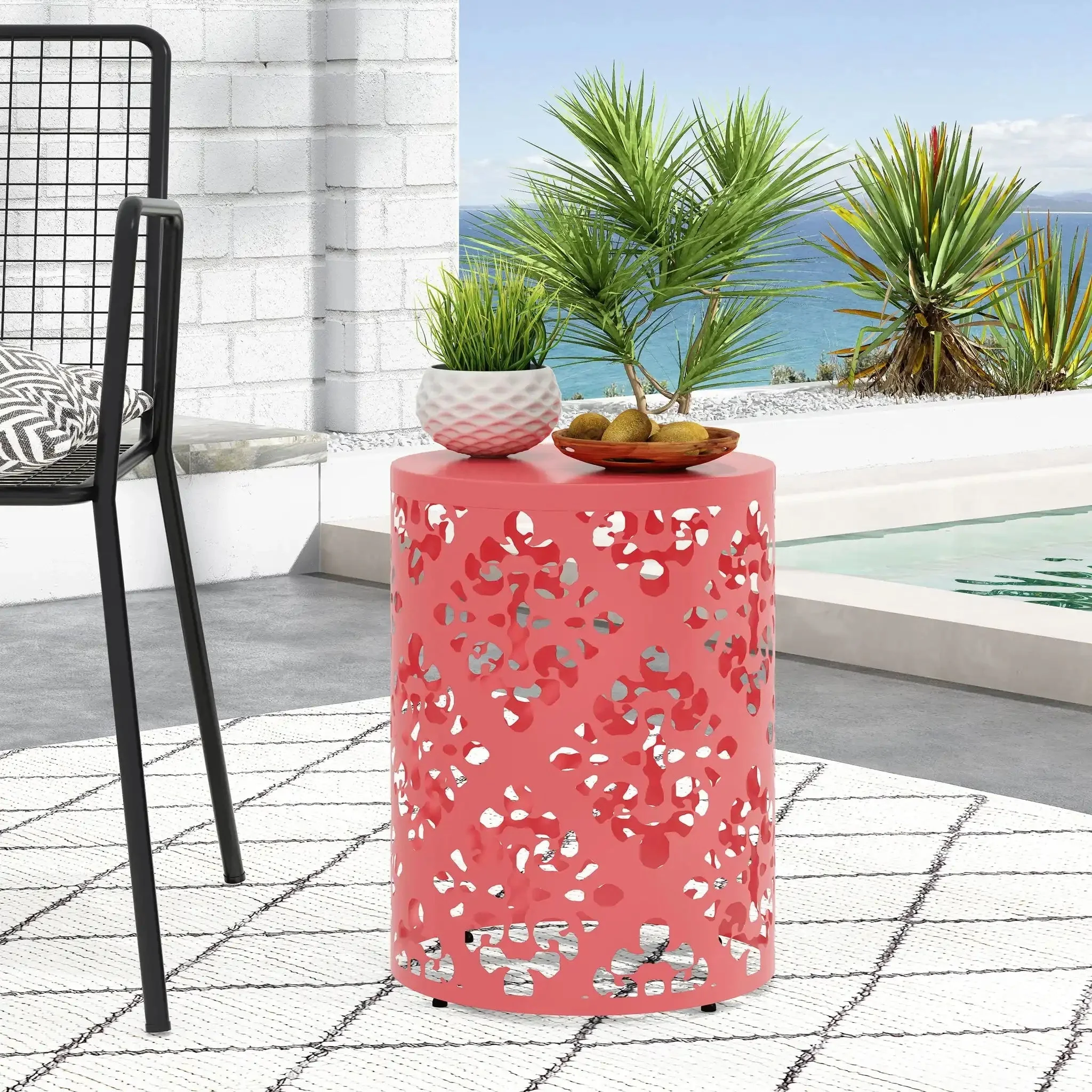 Outdoor Metal Modern Design End Table - Image 20