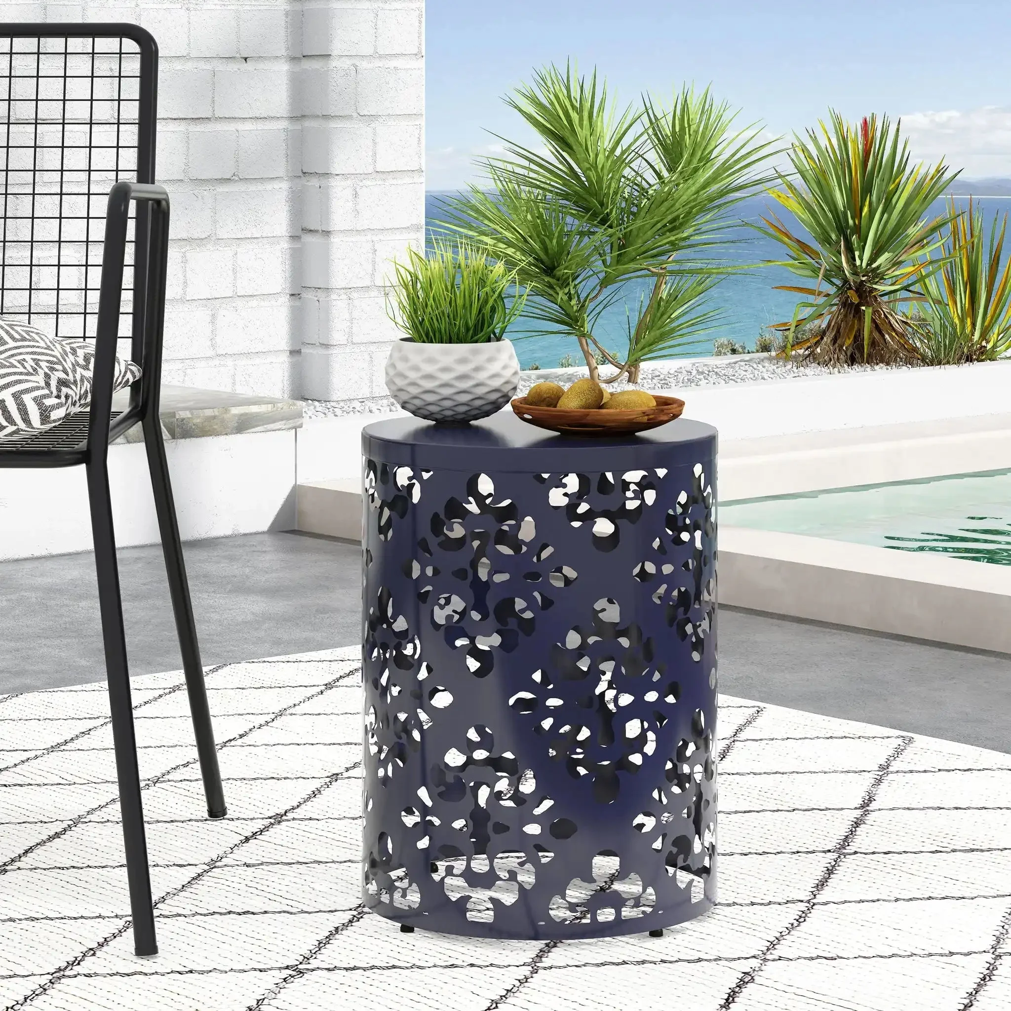 Outdoor Metal Modern Design End Table - Image 24