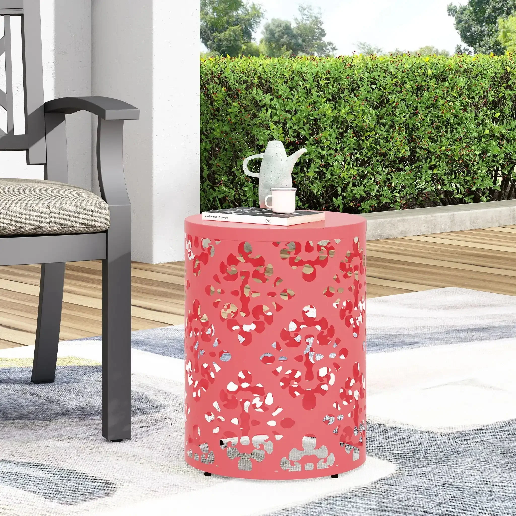 Outdoor Metal Modern Design End Table - Image 28