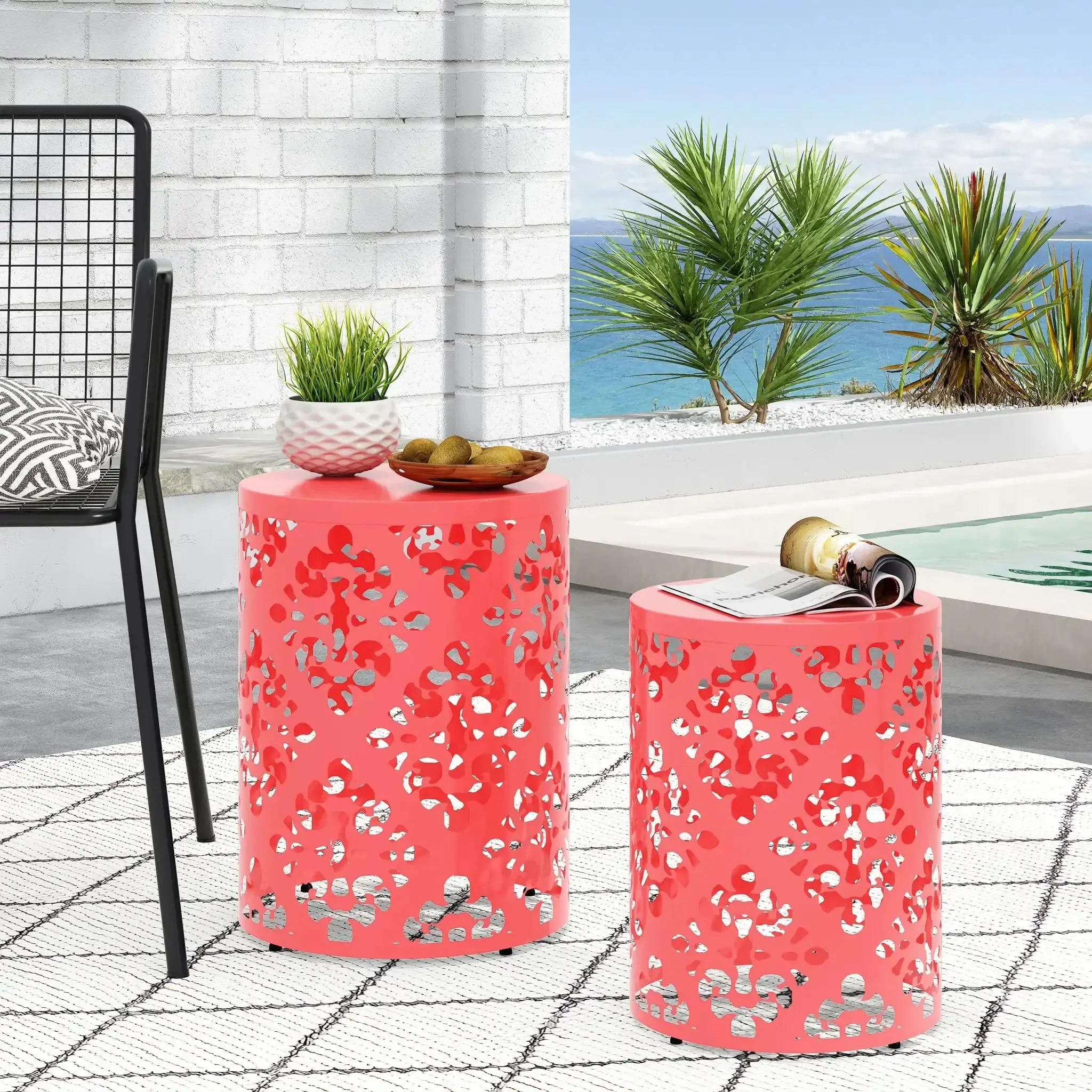 Outdoor Metal Modern Design End Table - Image 7