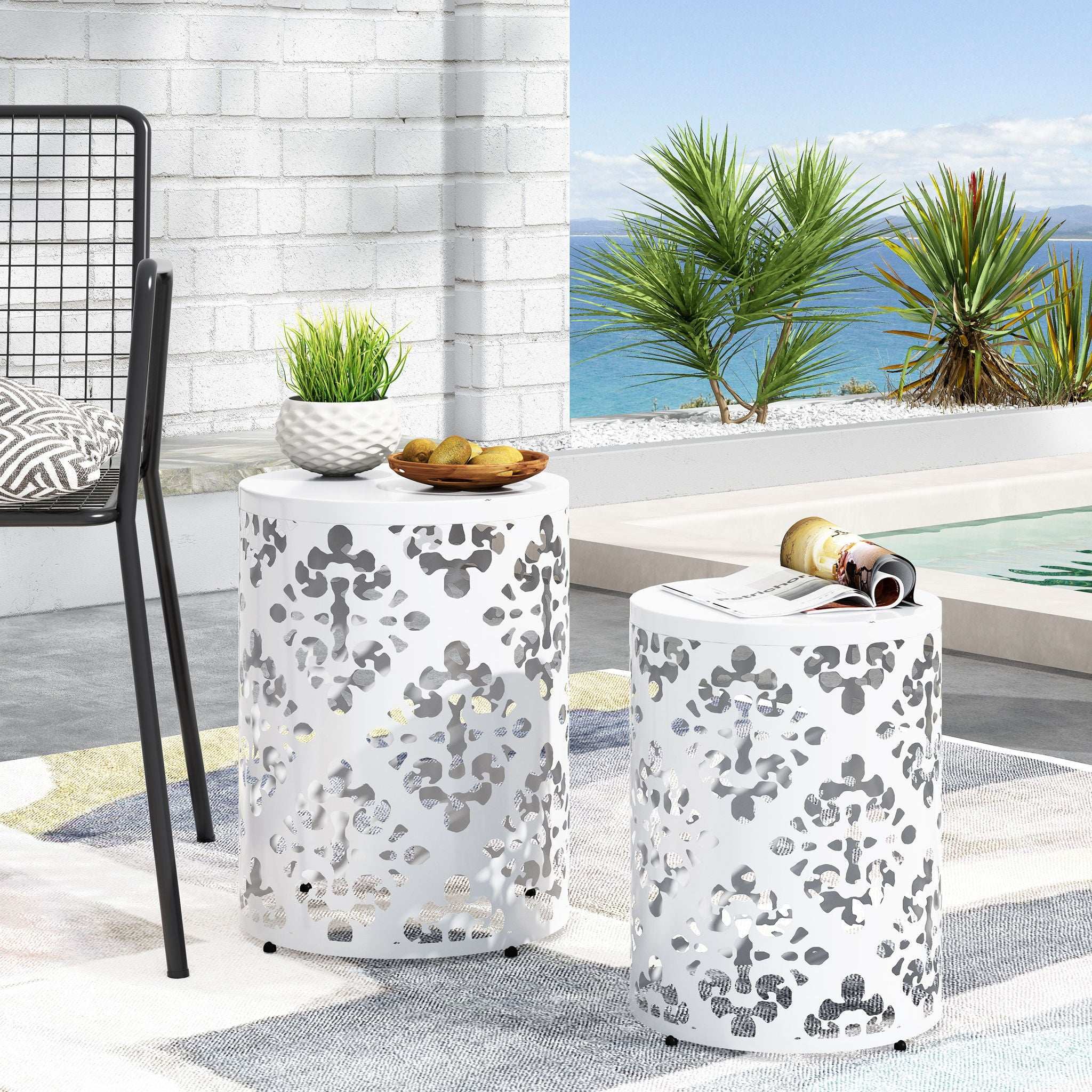 Outdoor Metal Modern Design End Table - Image 8