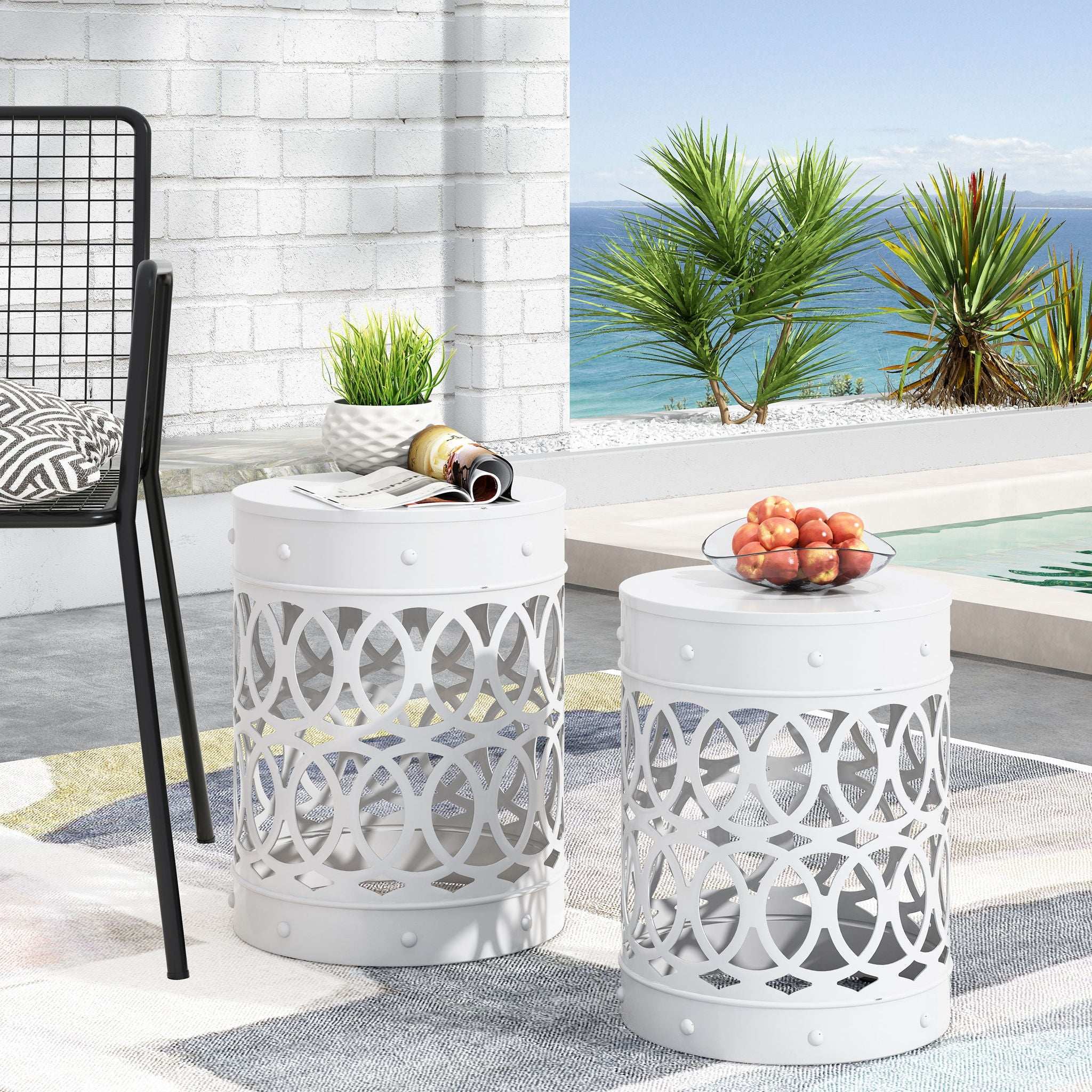 Outdoor Metal S/2 End Table - Image 10