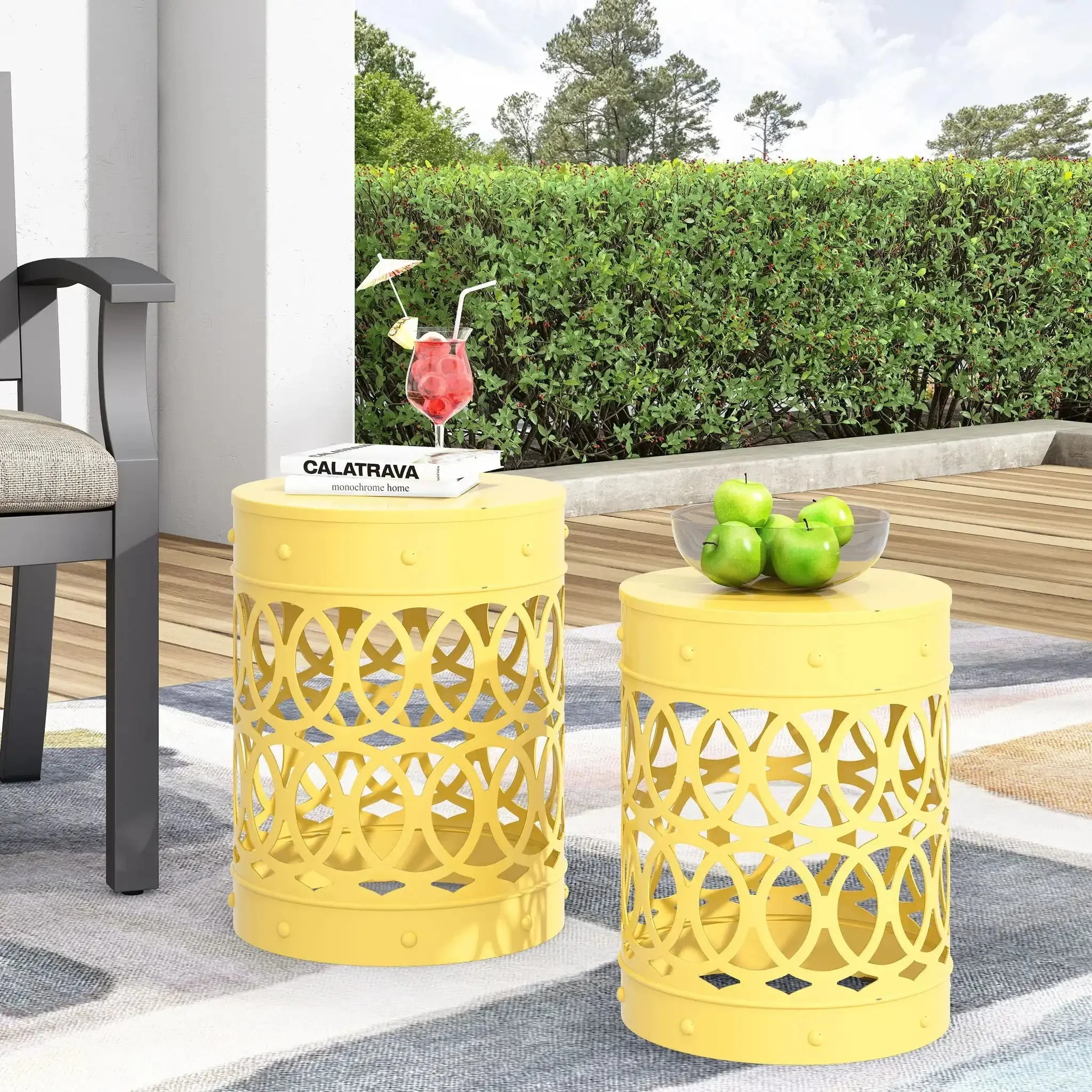 Outdoor Metal S/2 End Table - Image 11