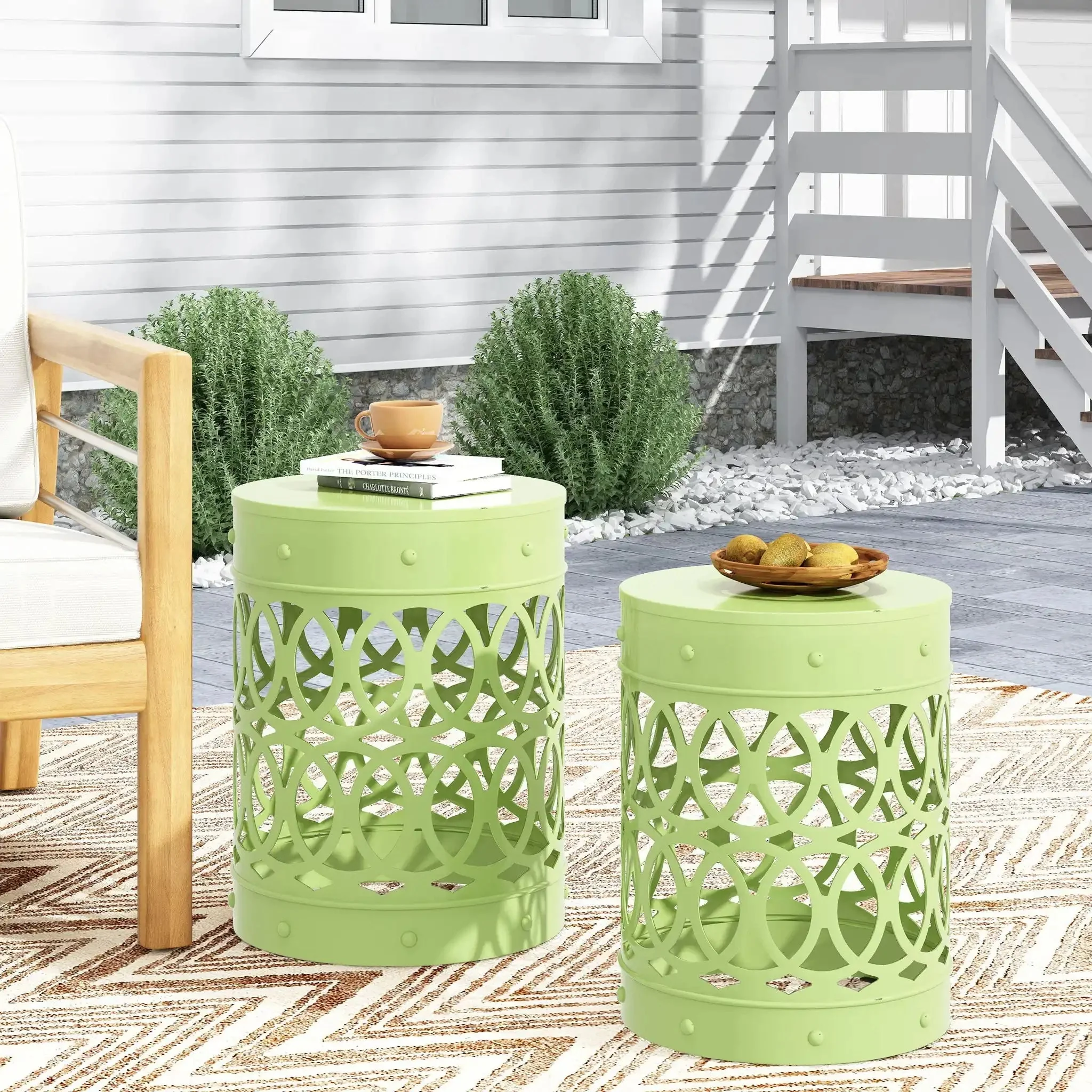 Outdoor Metal S/2 End Table - Image 5