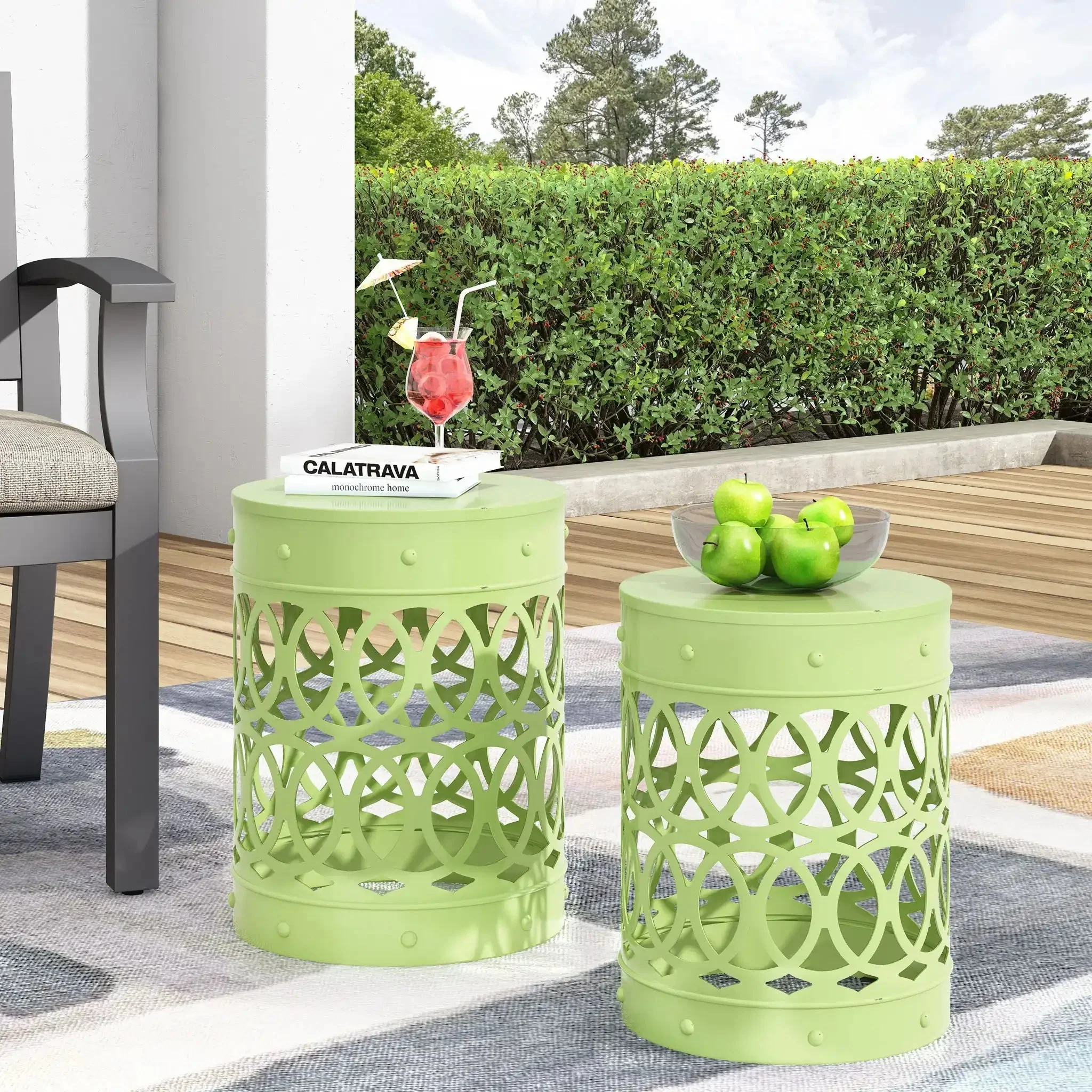Outdoor Metal S/2 End Table - Image 6