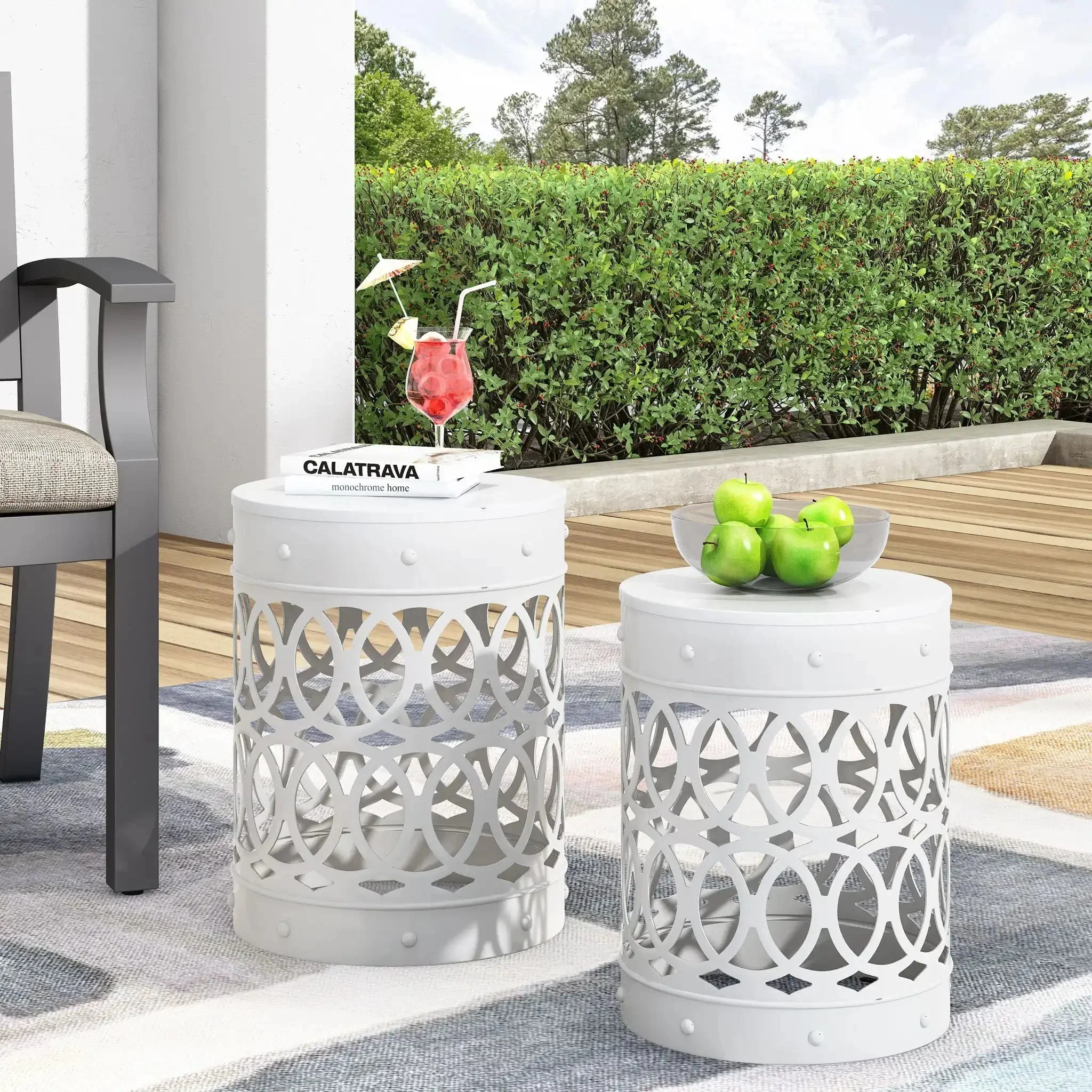 Outdoor Metal S/2 End Table - Image 7