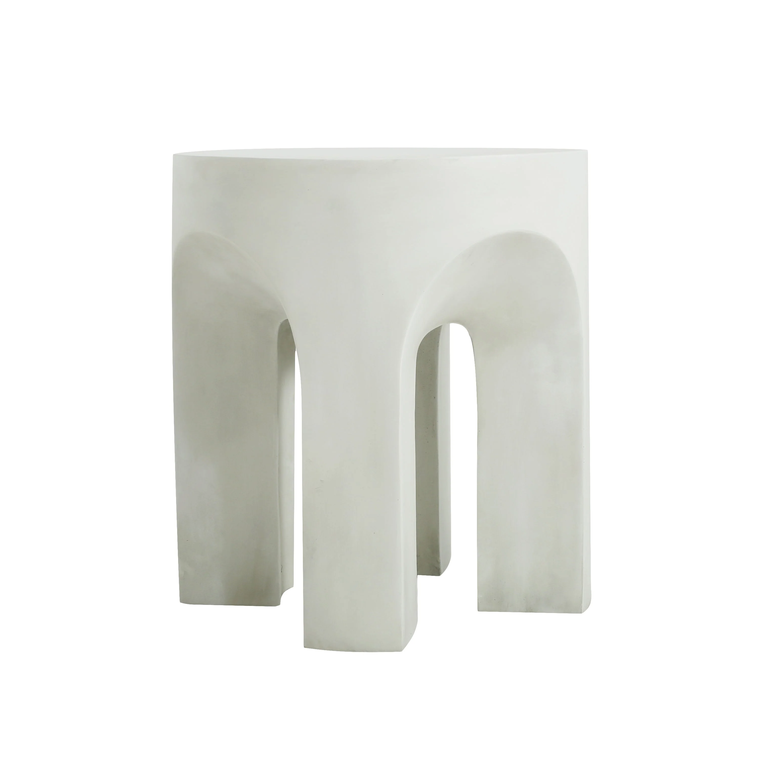 Outdoor MGO Round Top Side Table in Antique White - Image 3
