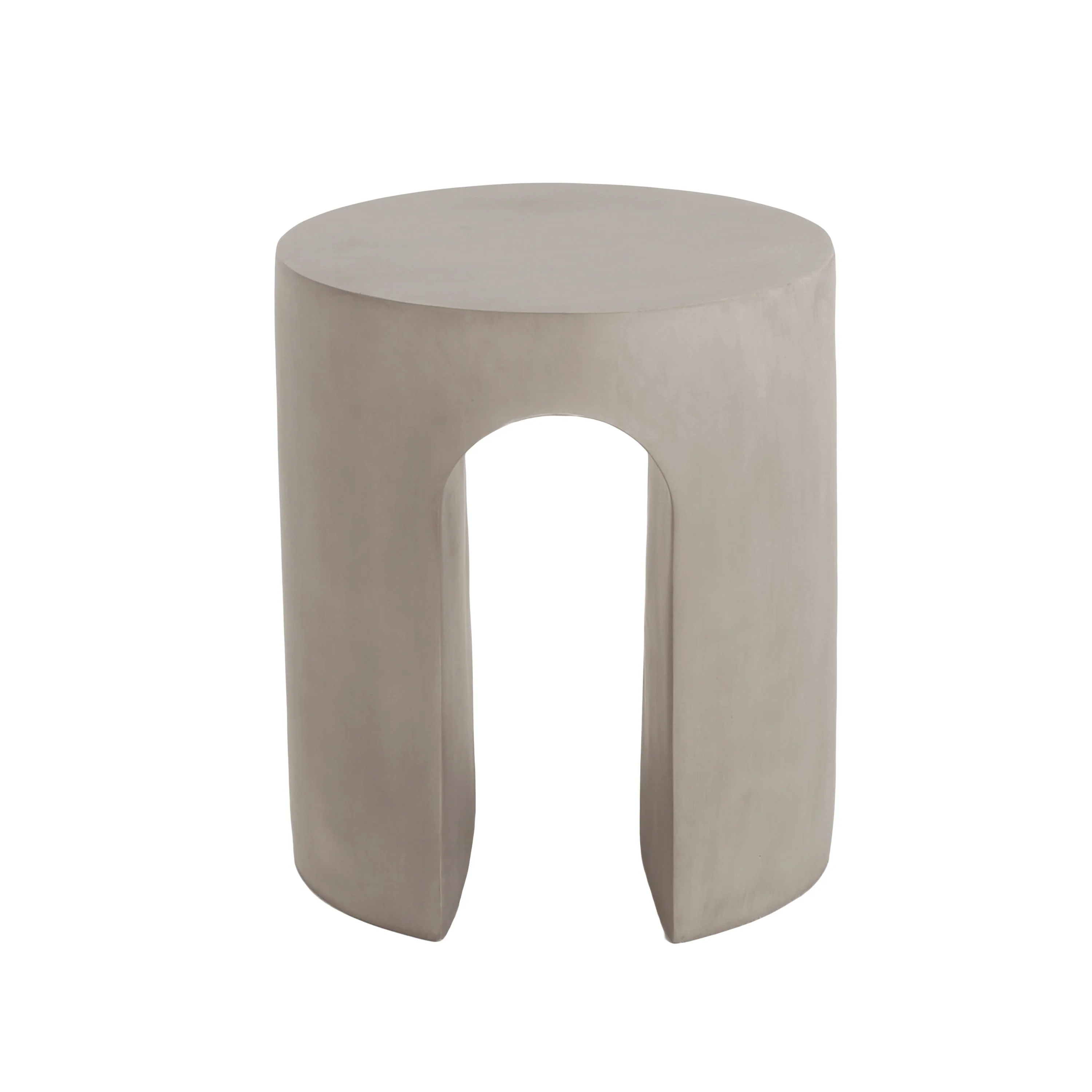 Outdoor MGO Round U-Shape Side Table Light Grey - Image 9