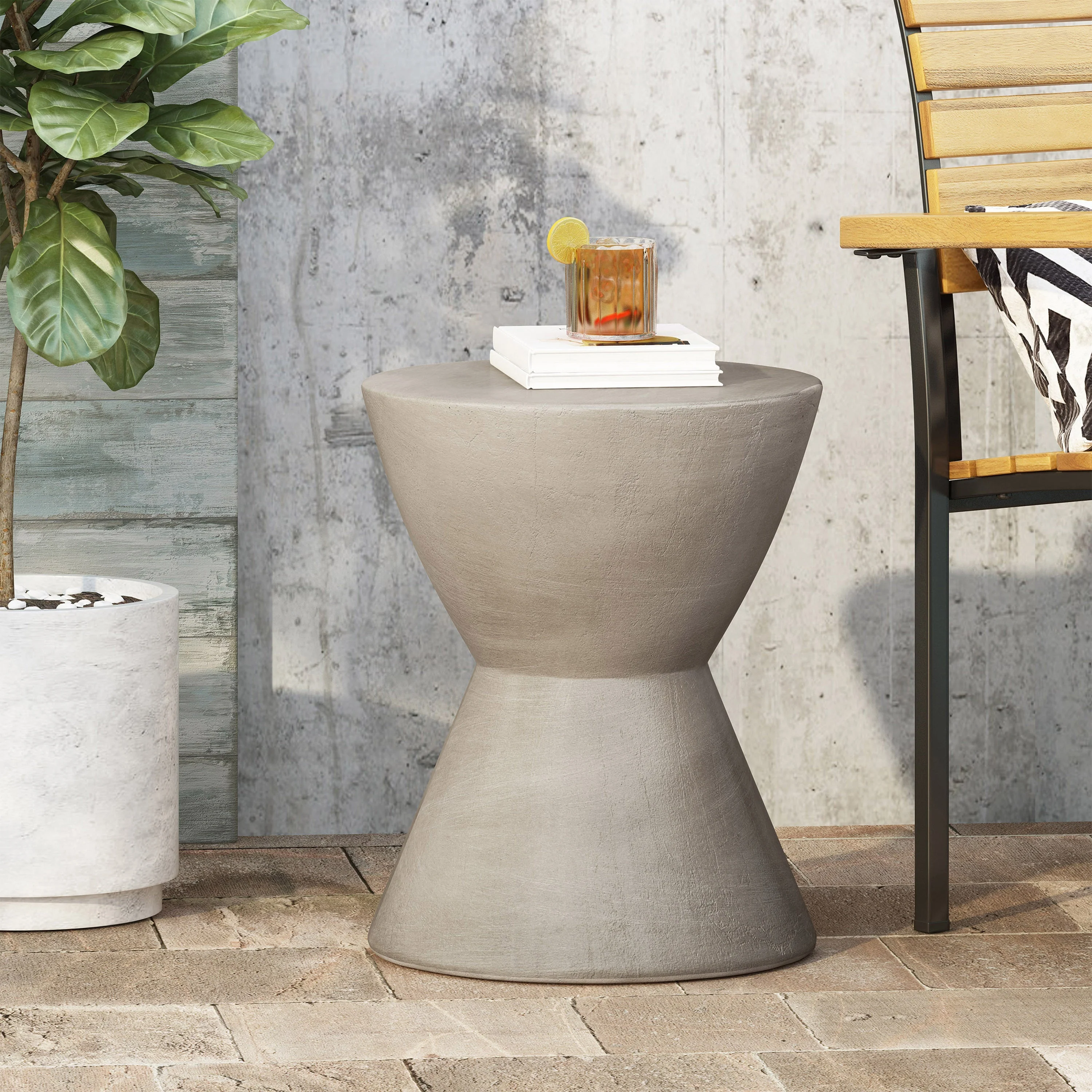 Outdoor MGO Side Table, Light Grey - Image 3