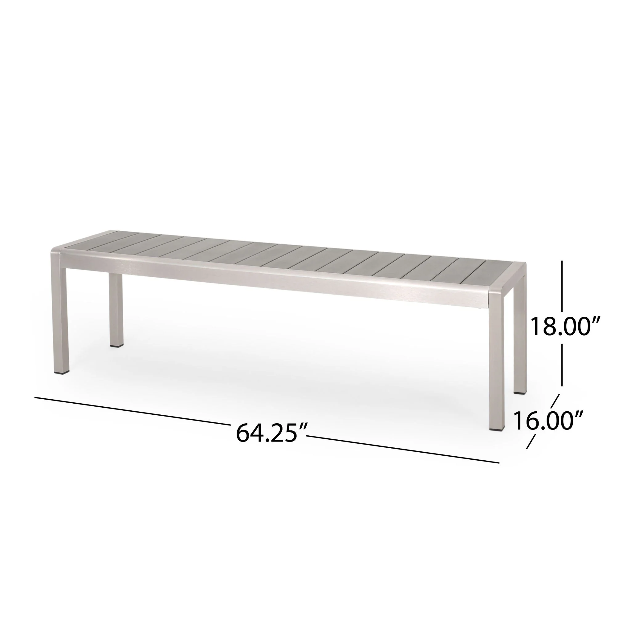 Outdoor Modern Aluminum Dining Bench, Durable And Elegant Design - Image 3