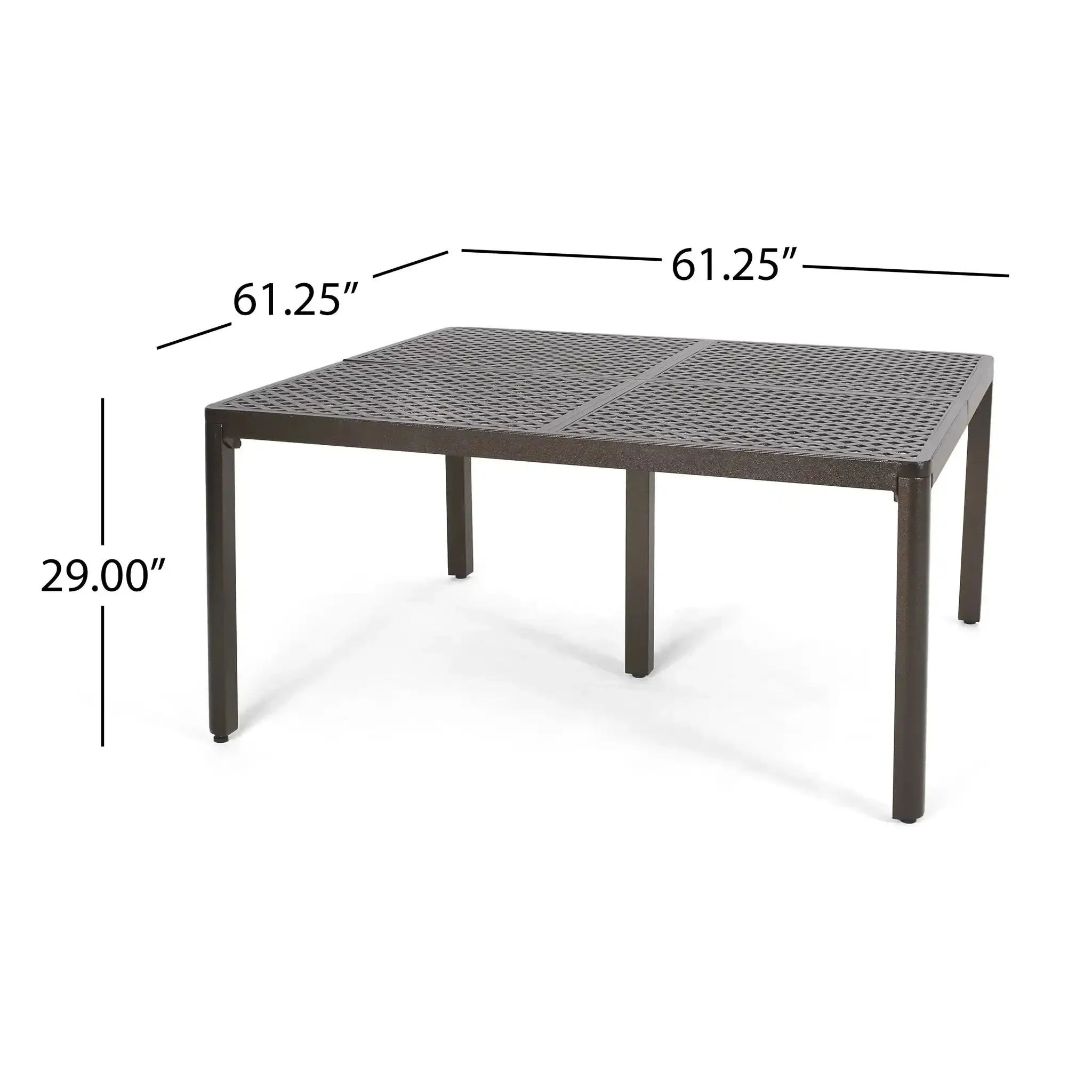 Outdoor Modern Aluminum Dining Table With Woven Accents - Image 4