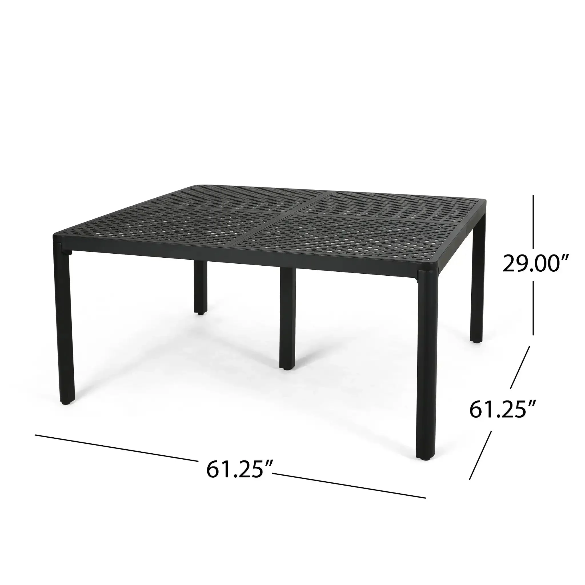 Outdoor Modern Aluminum Dining Table With Woven Accents - Image 7