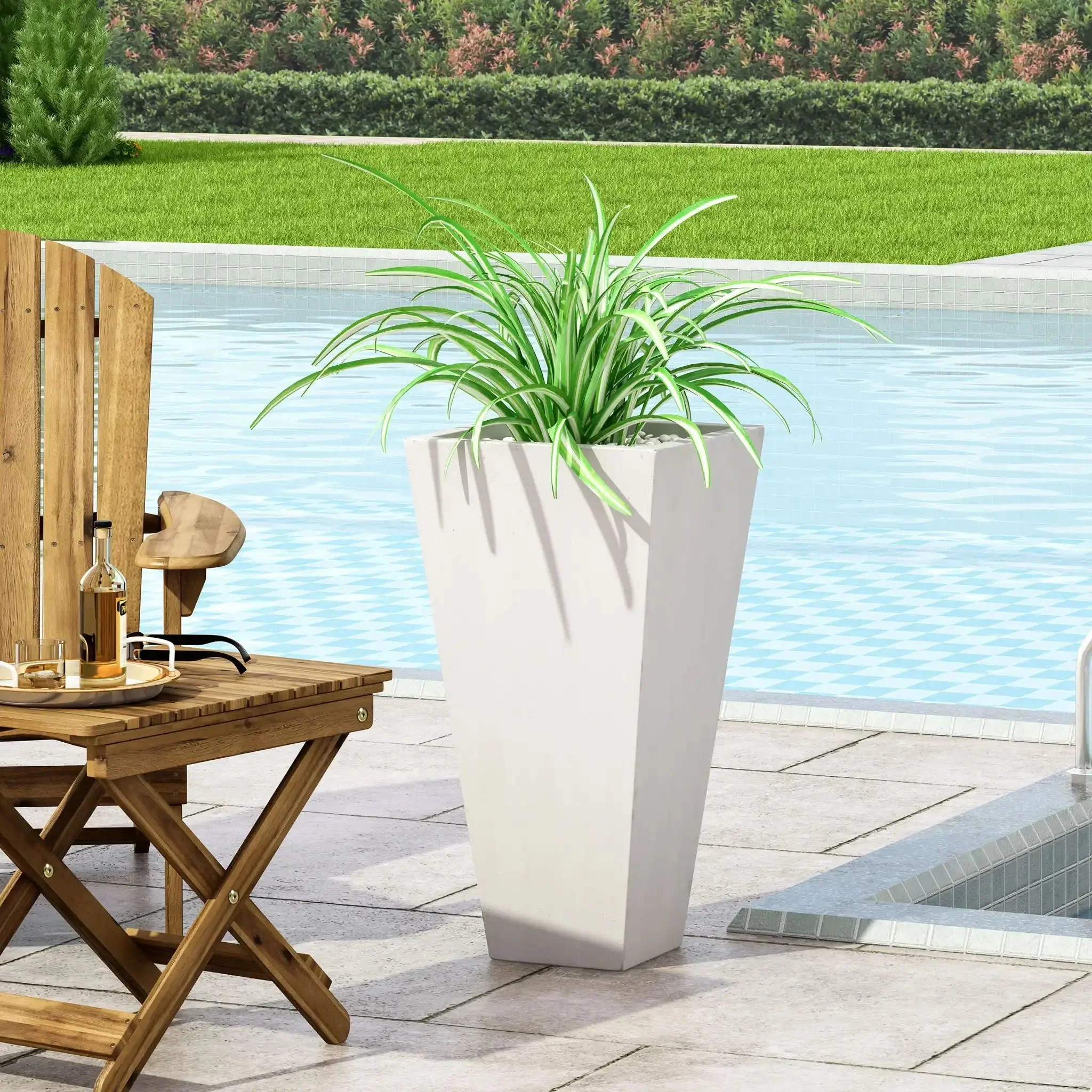 Outdoor Modern Cast Stone Planter - Image 10