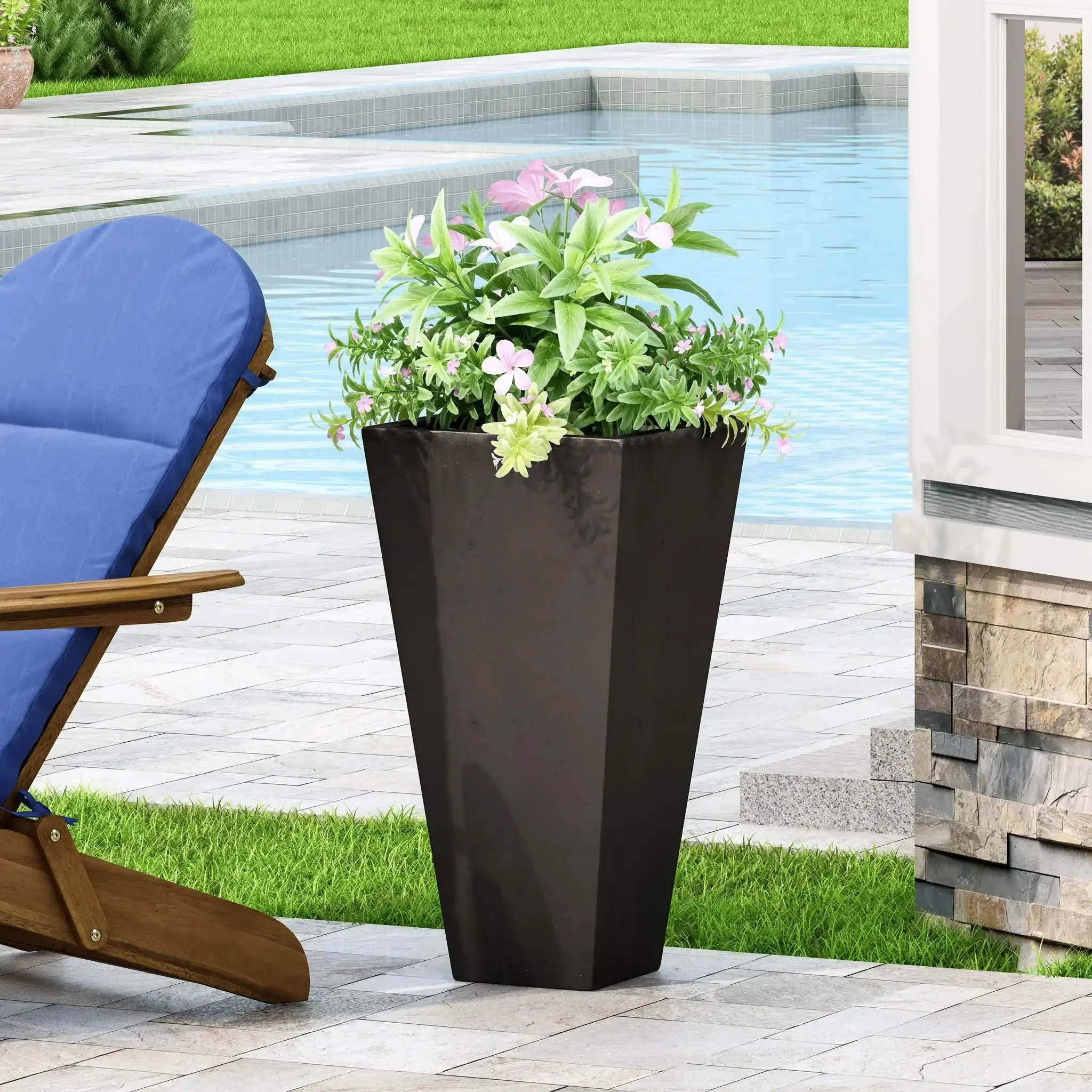 Outdoor Modern Cast Stone Planter - Image 12