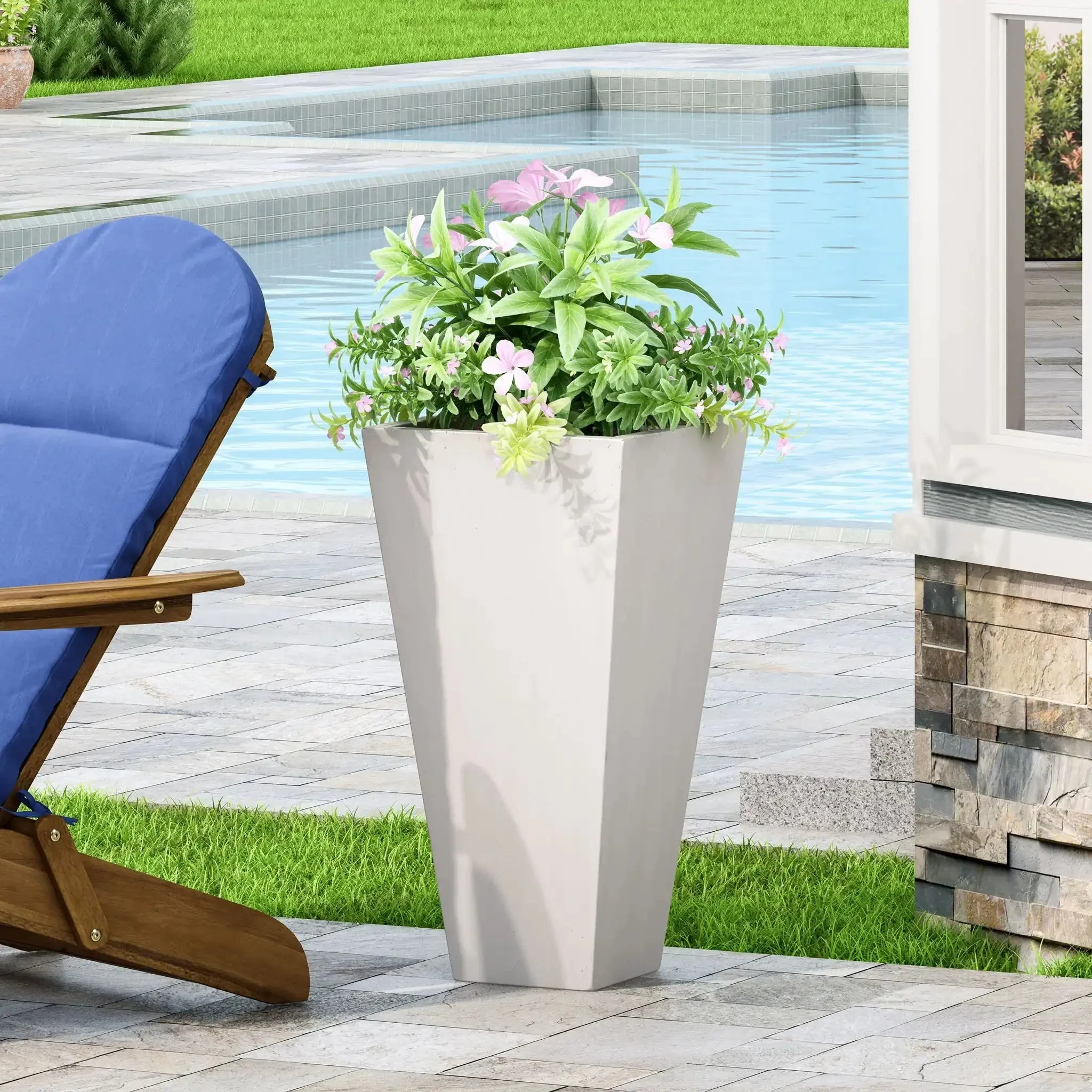 Outdoor Modern Cast Stone Planter - Image 14
