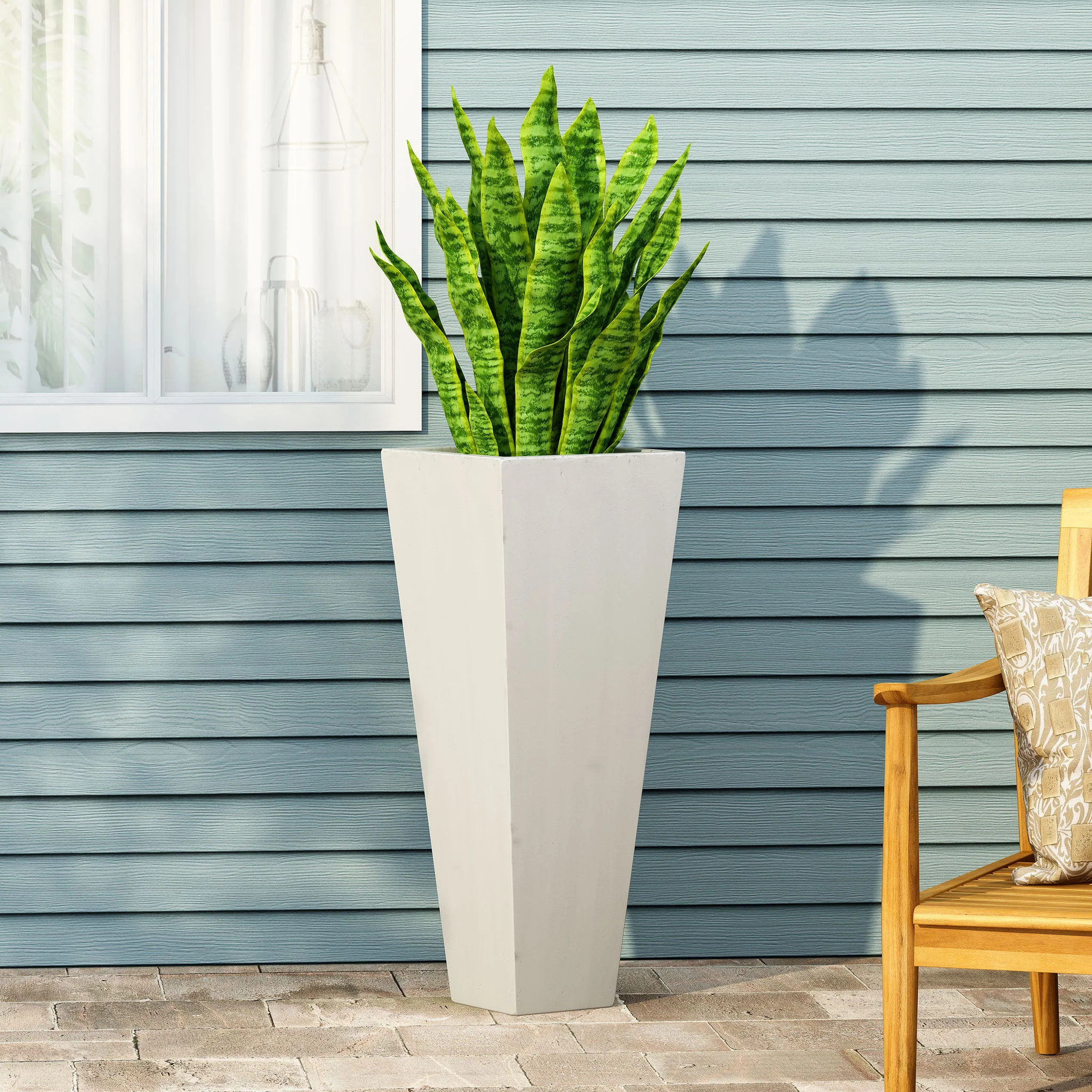 Outdoor Modern Cast Stone Planter - Image 21