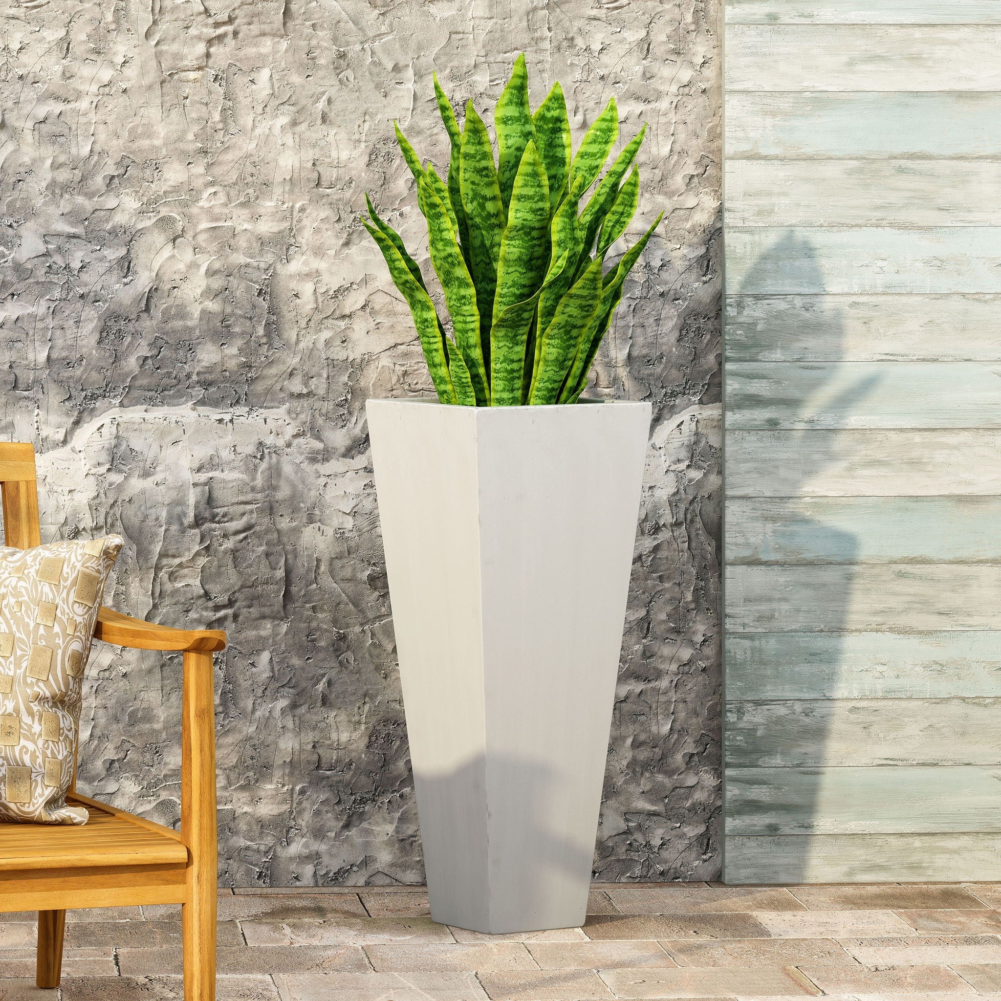 Outdoor Modern Cast Stone Planter - Image 8