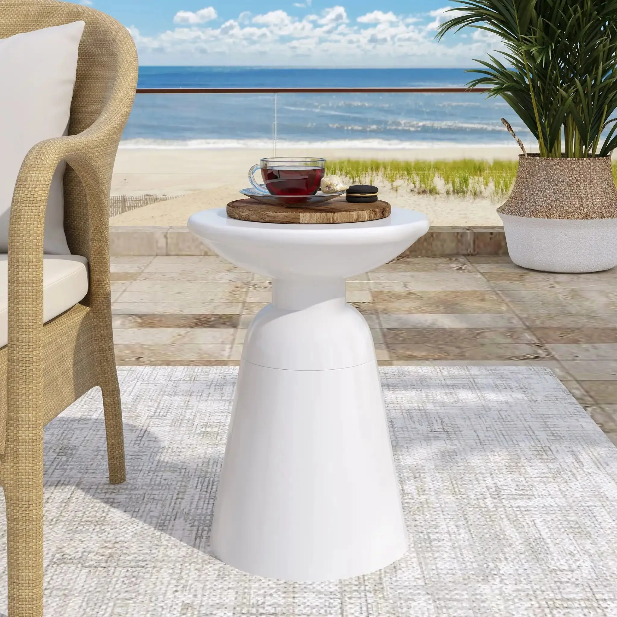 Outdoor Modern Metal End Large Table - Image 11