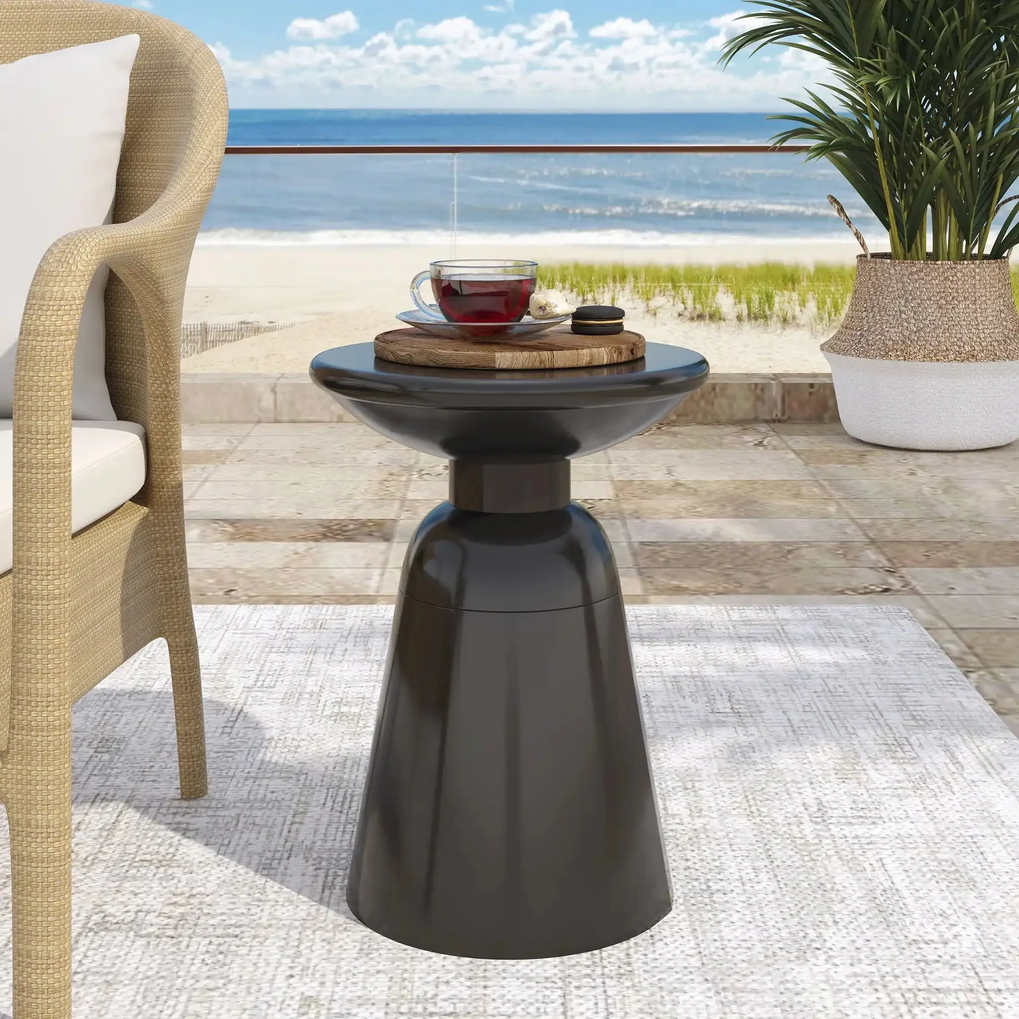 Outdoor Modern Metal End Large Table - Image 12
