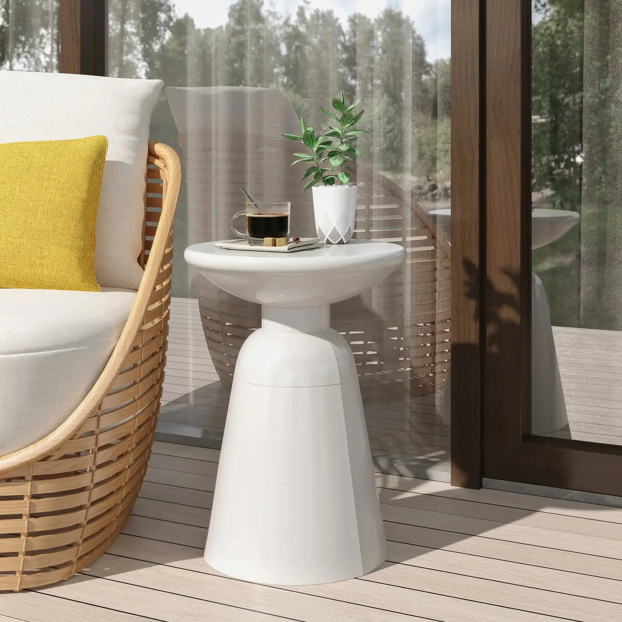 Outdoor Modern Metal End Large Table - Image 13