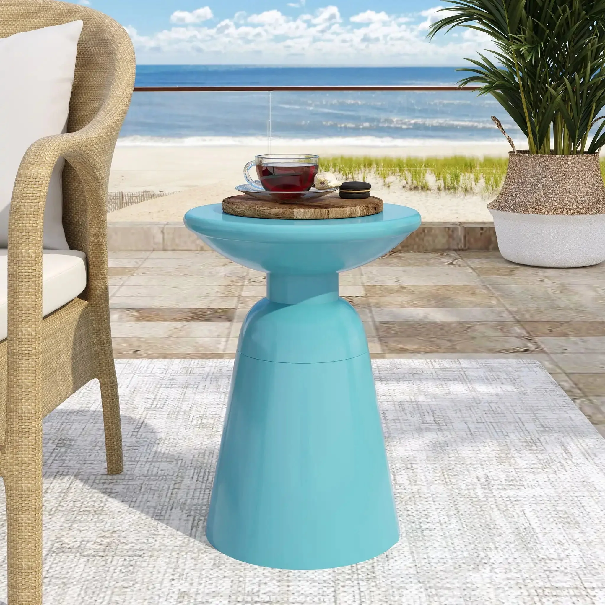 Outdoor Modern Metal End Large Table - Image 14