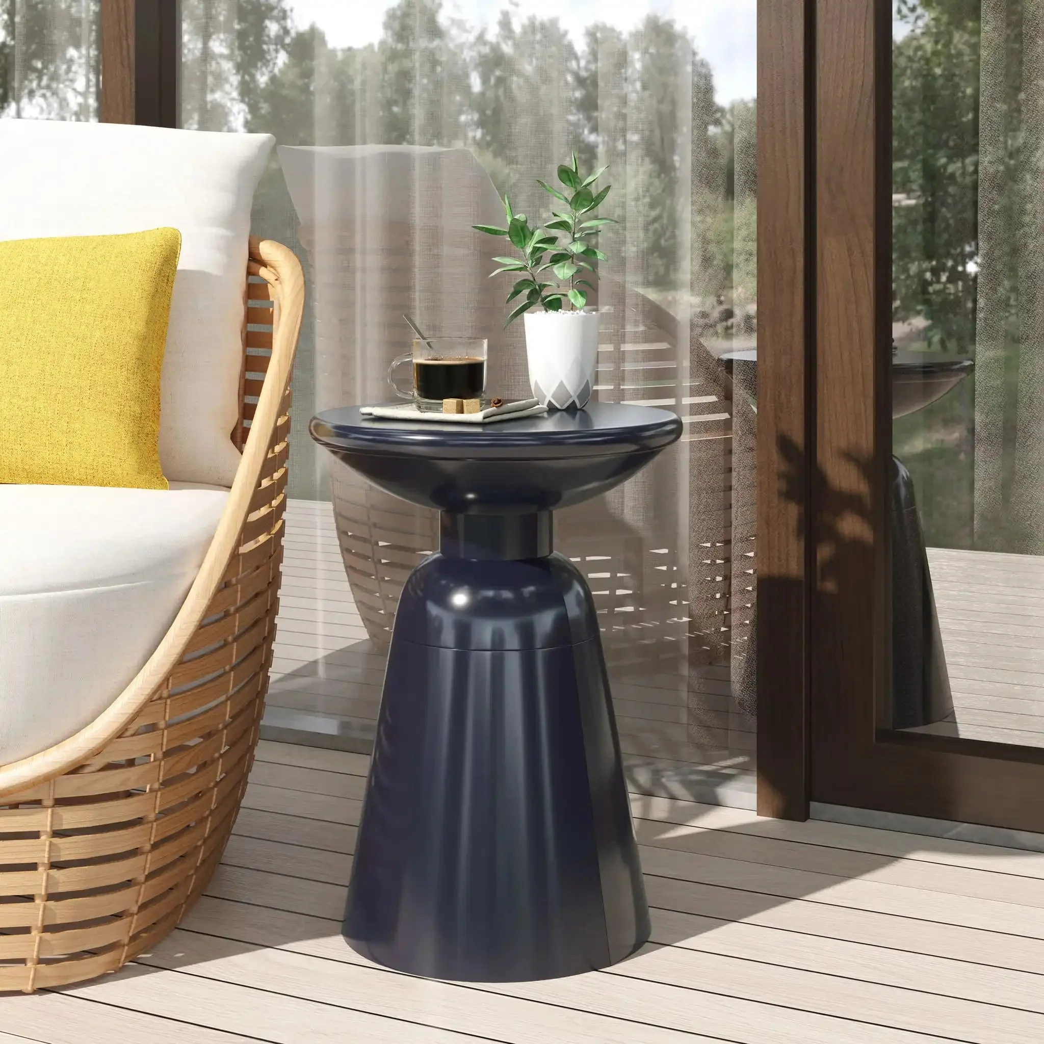 Outdoor Modern Metal End Large Table - Image 16