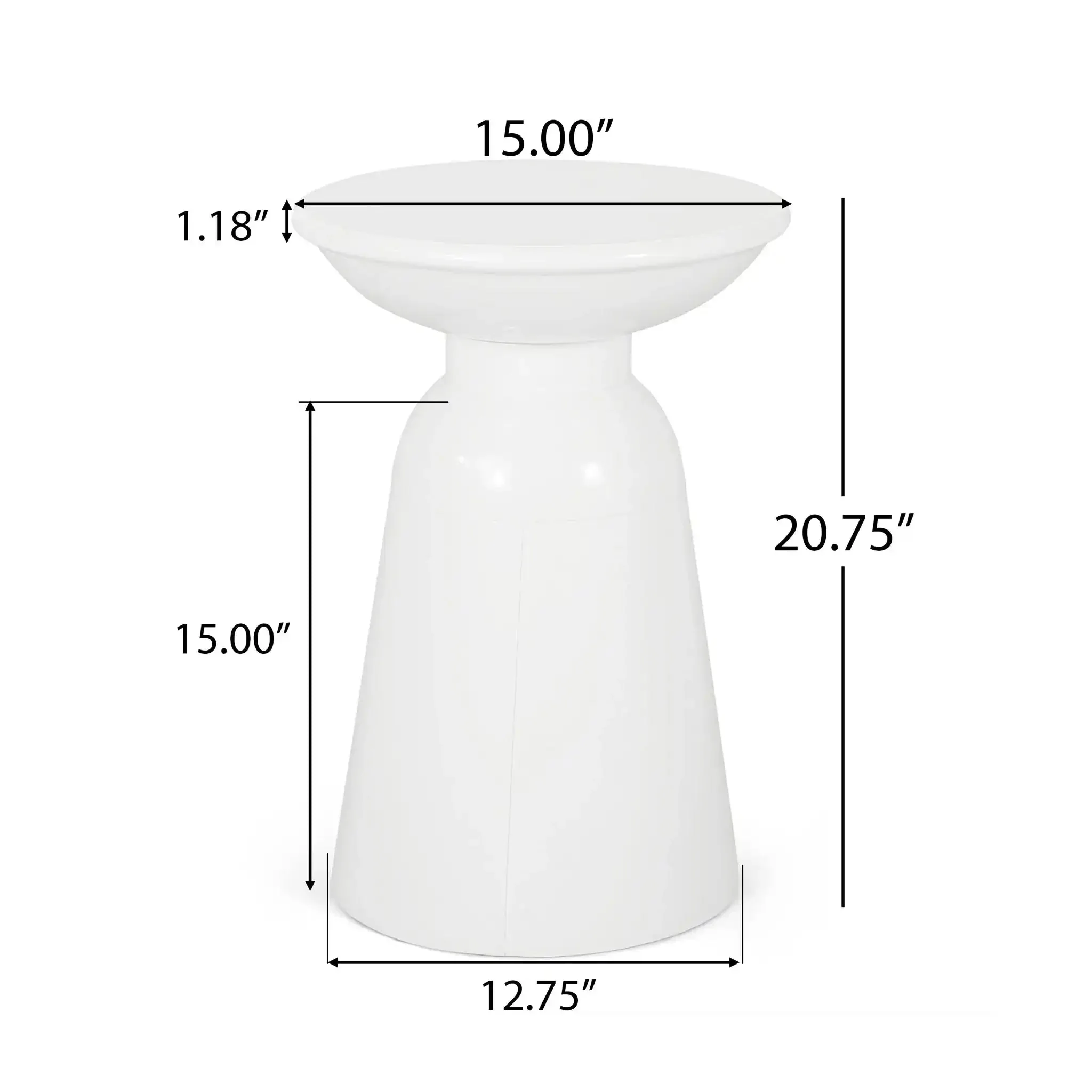 Outdoor Modern Metal End Large Table - Image 5
