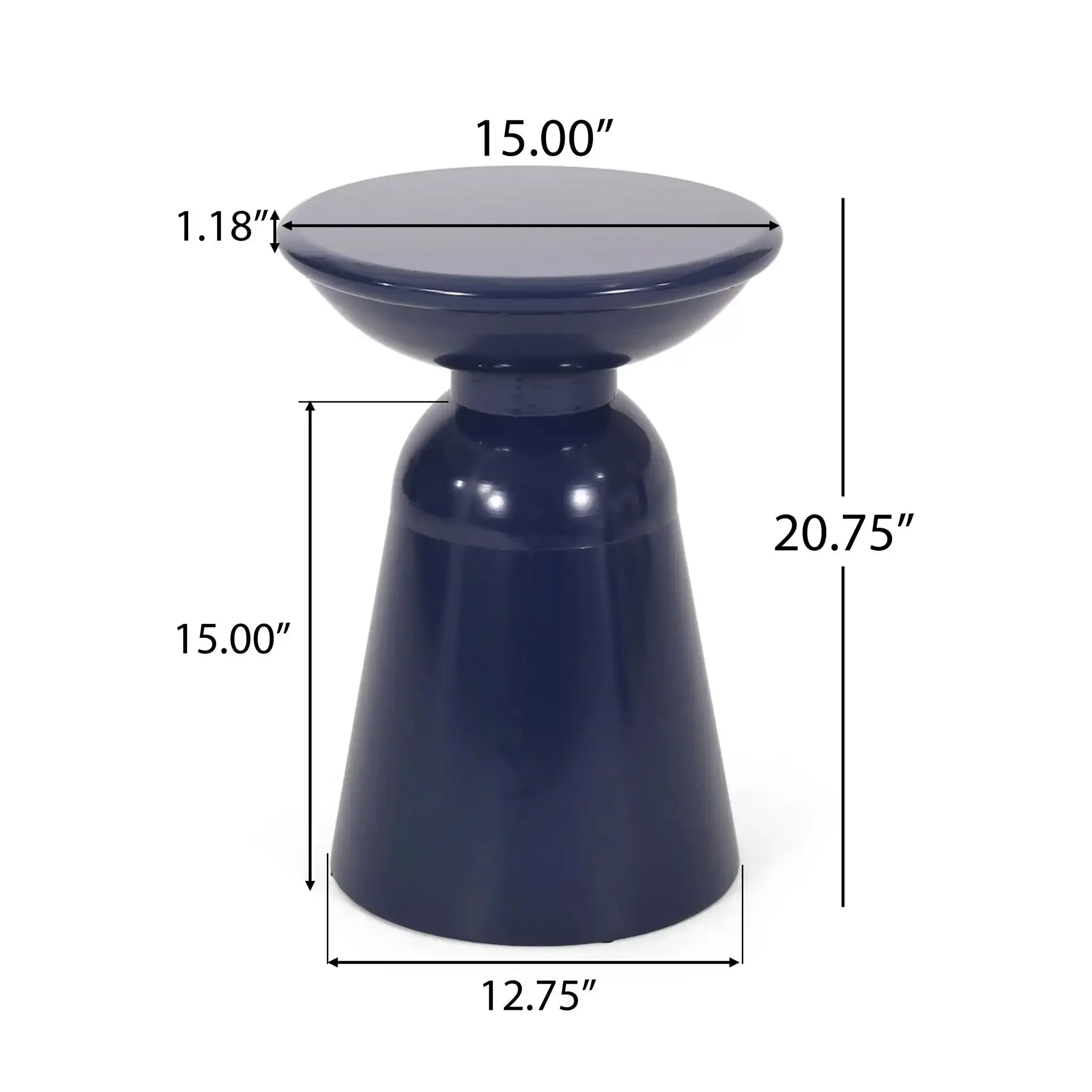Outdoor Modern Metal End Large Table - Image 6