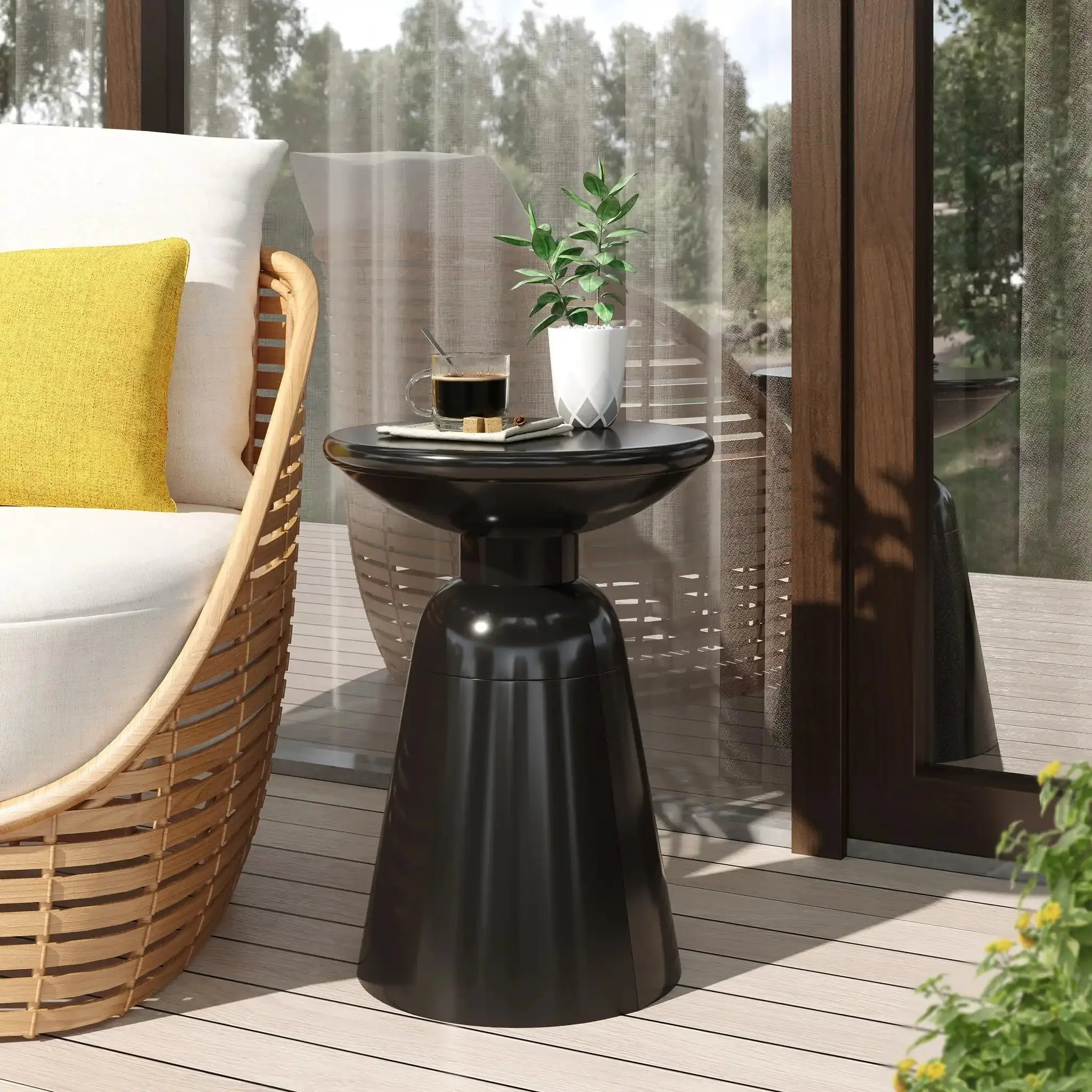 Outdoor Modern Metal End Large Table - Image 7