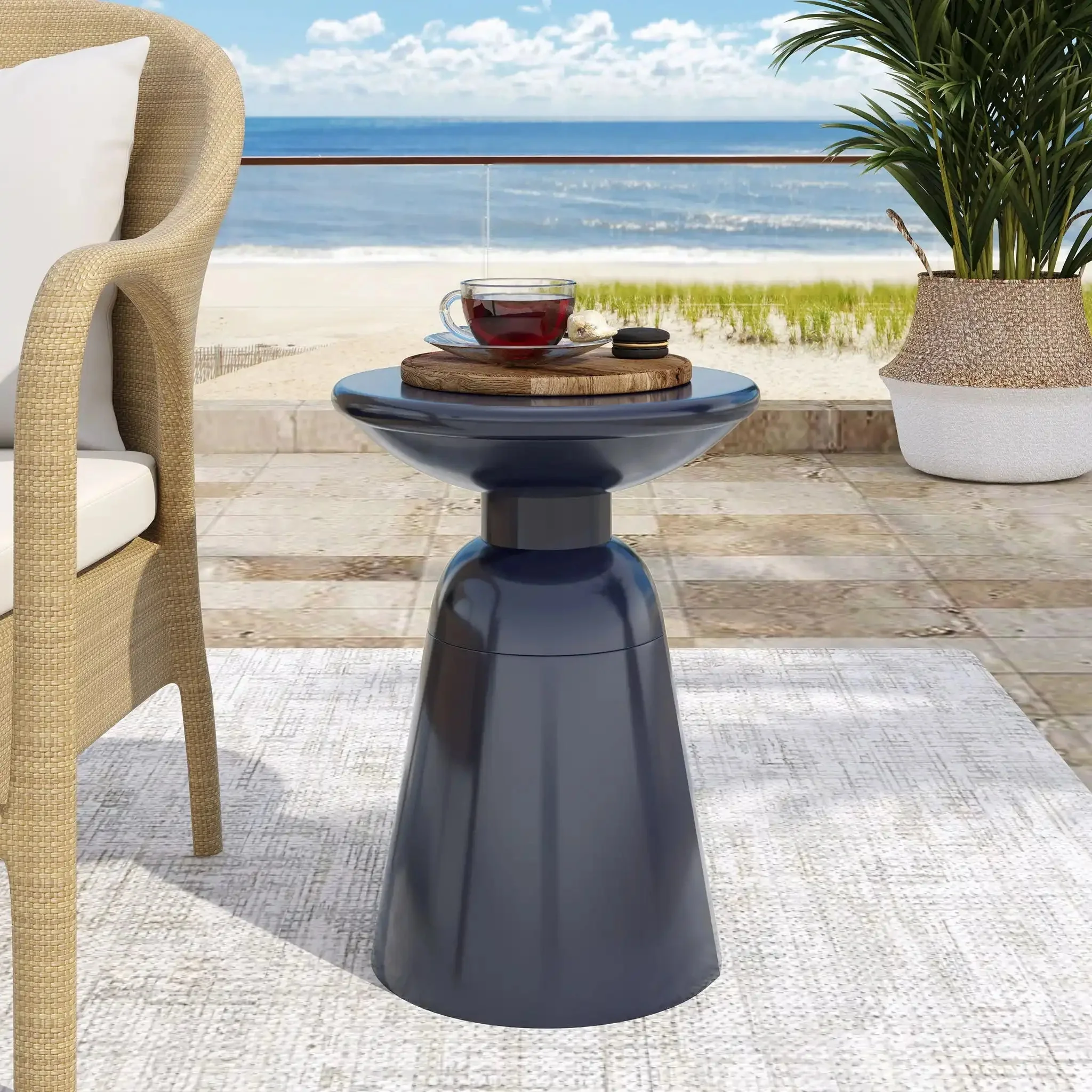 Outdoor Modern Metal End Large Table - Image 8