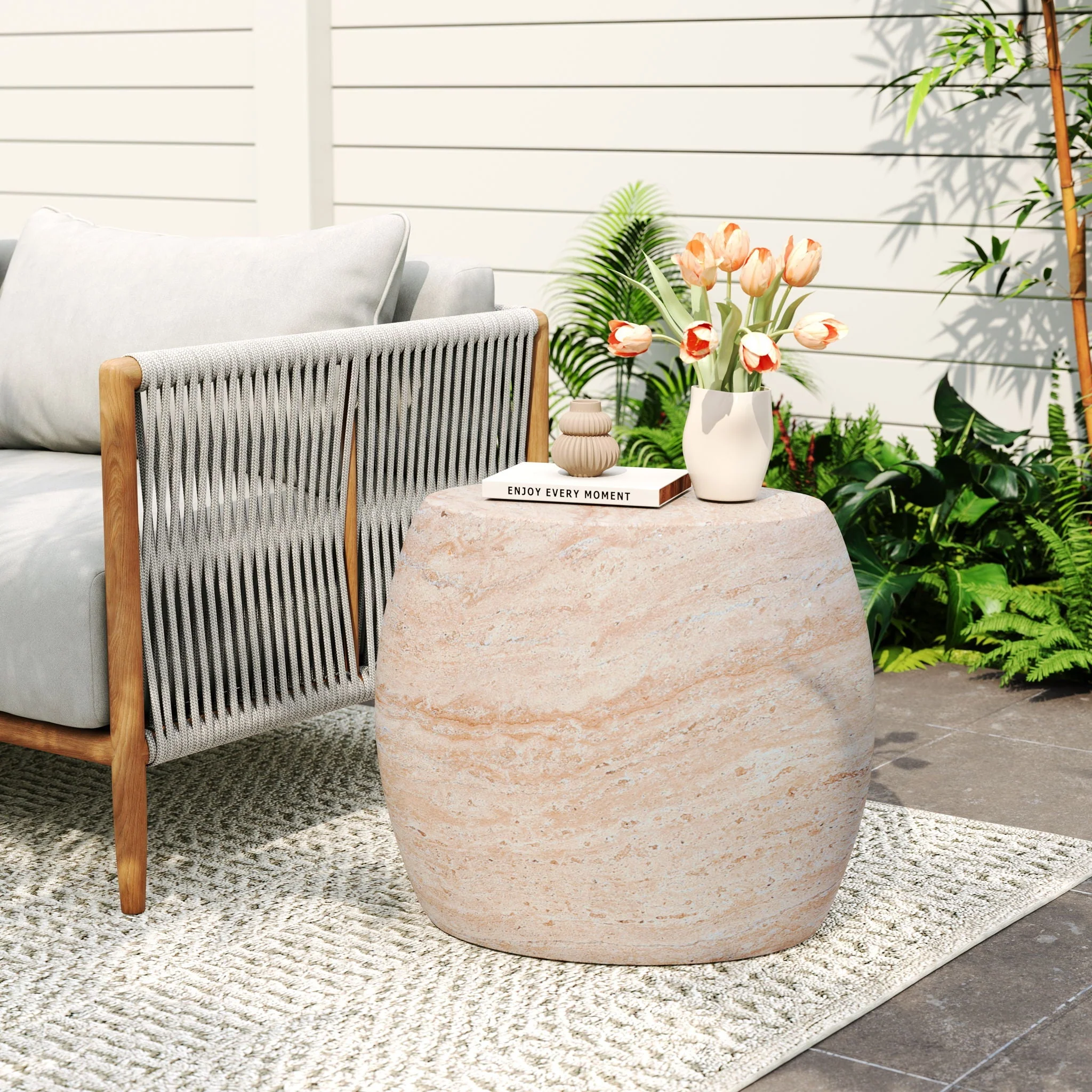 Outdoor Oval Shaped Side Table - Image 3