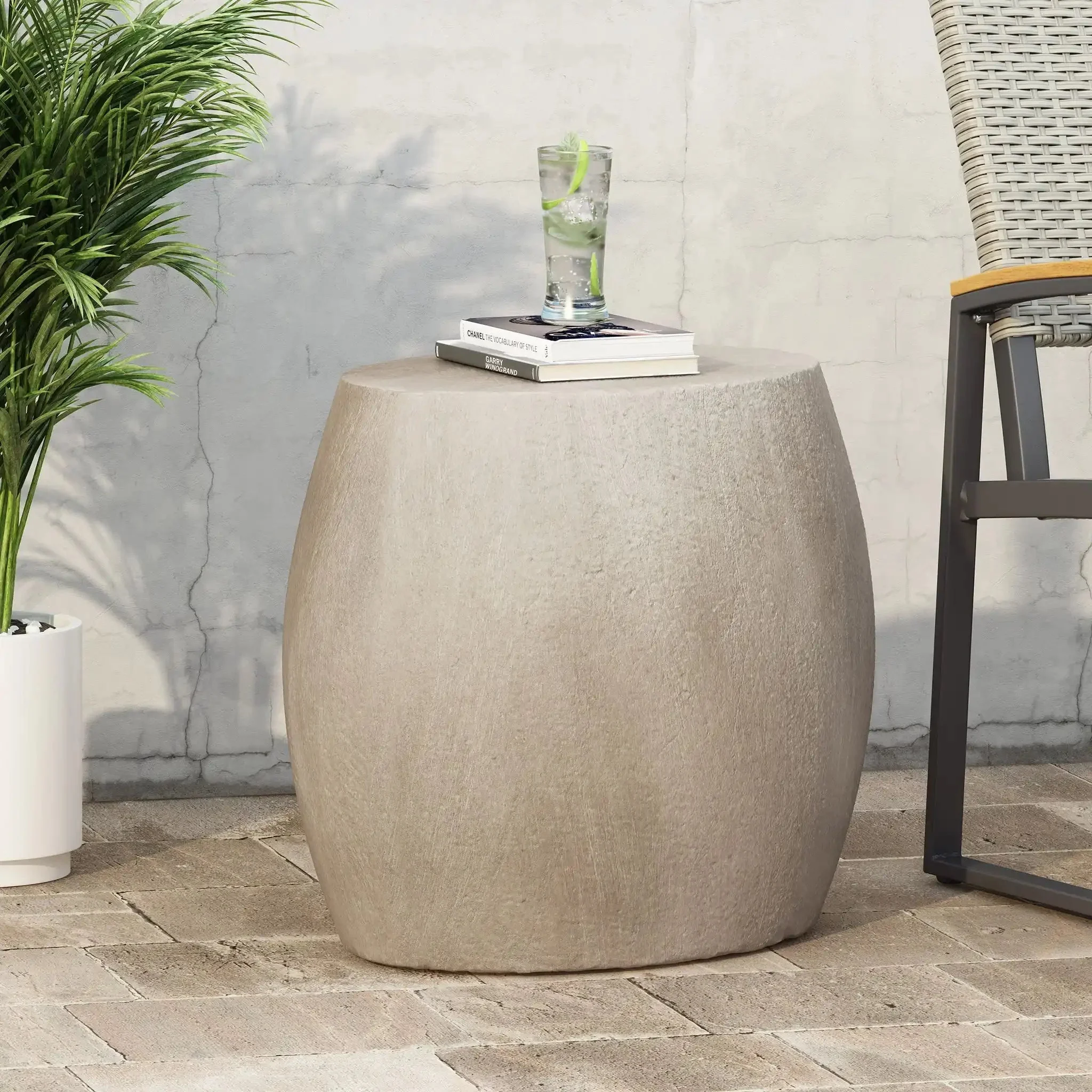 Outdoor Oval Shaped Side Table - Image 5