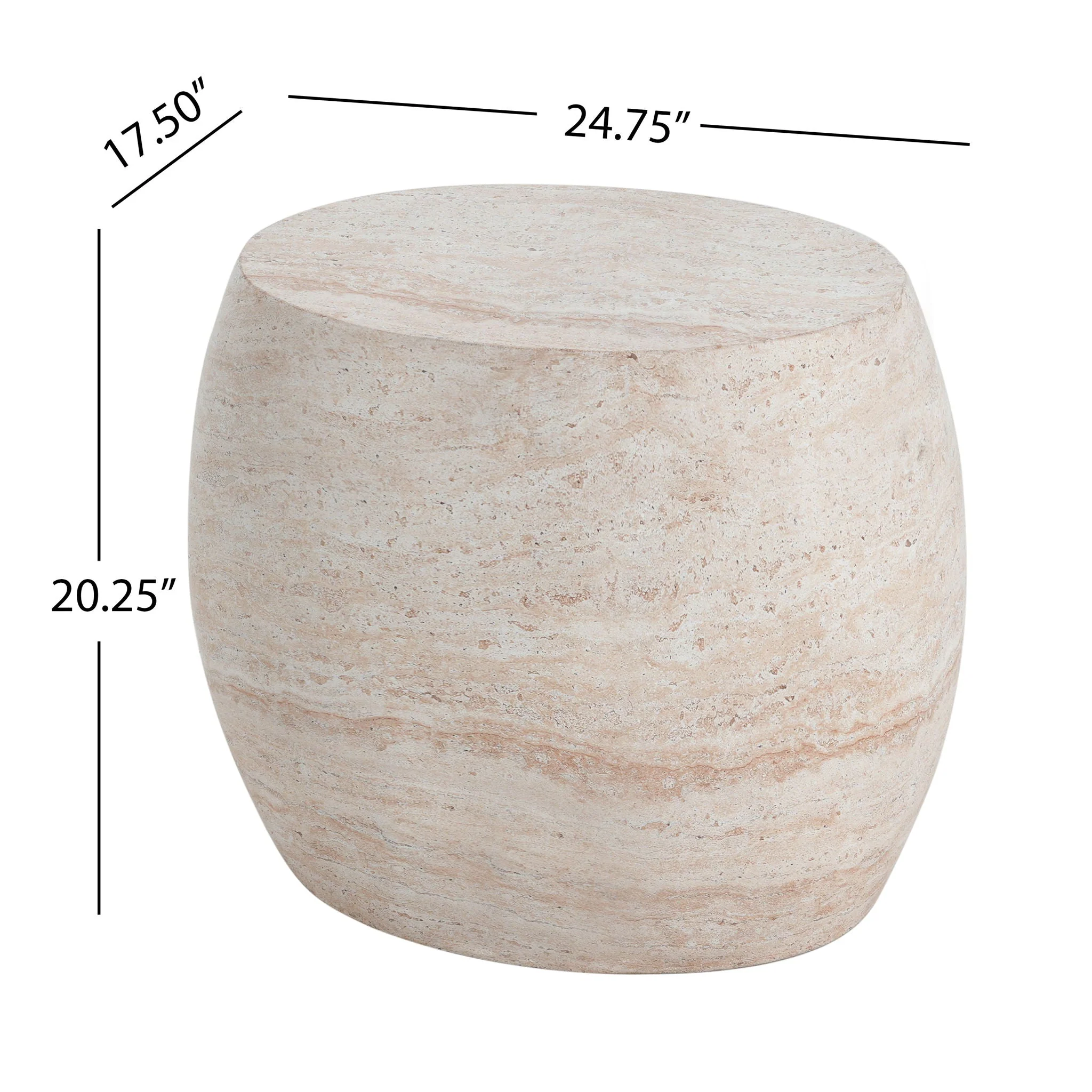 Outdoor Oval Shaped Side Table - Image 6